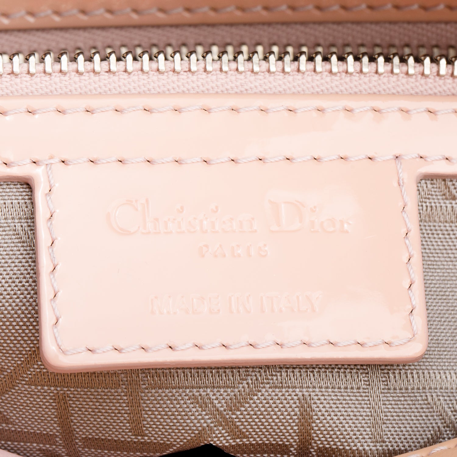 Christian Dior Beige Cannage Patent Leather Large Lady Dior Bag w/ Strap, Box & Authenticity Card