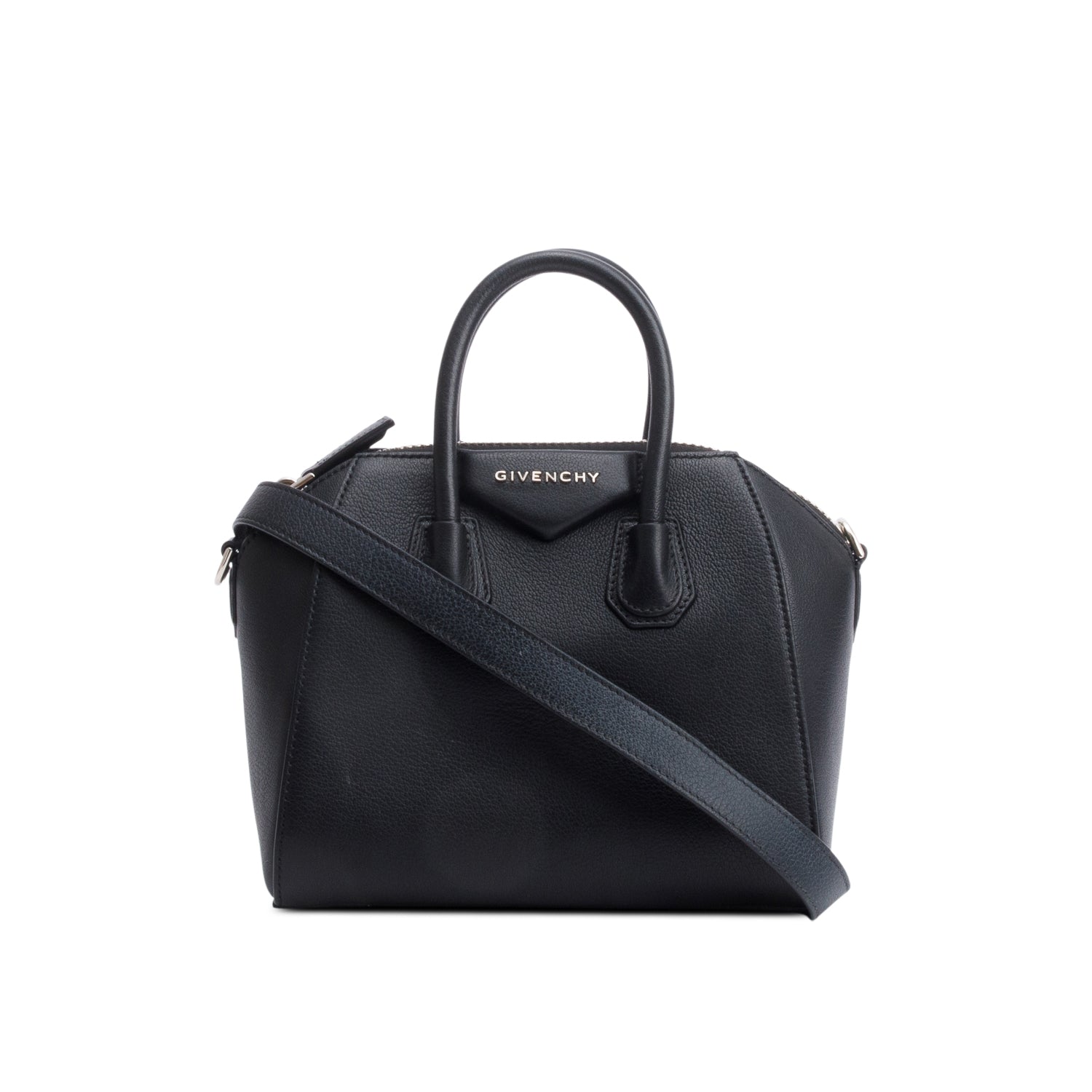 Givenchy Black Grained Leather Small Antigona Satchel