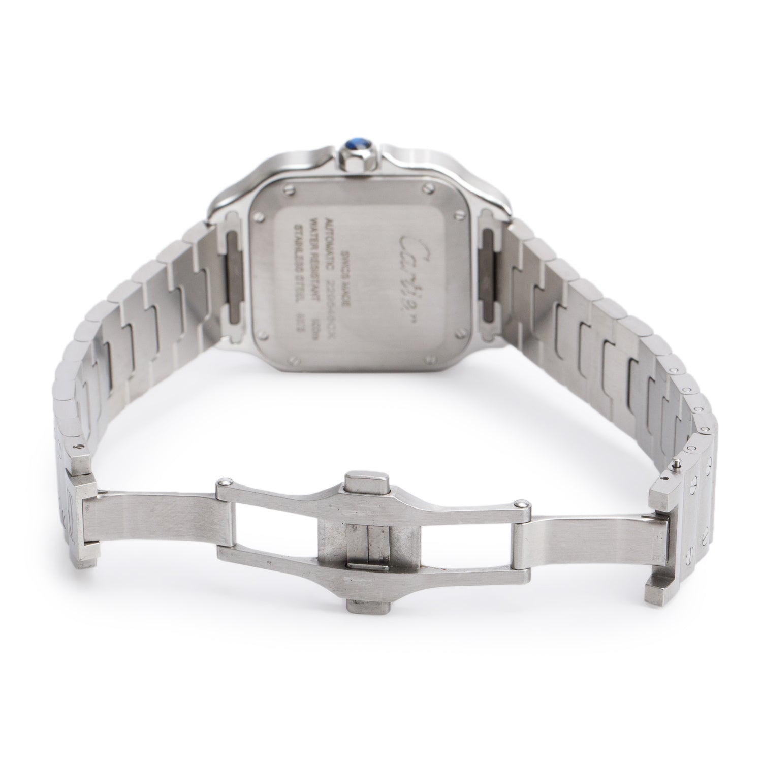 Cartier Stainless Steel Santos de Cartier Automatic Watch, Medium Model 4075 w/ Box, Papers & Extra Strap