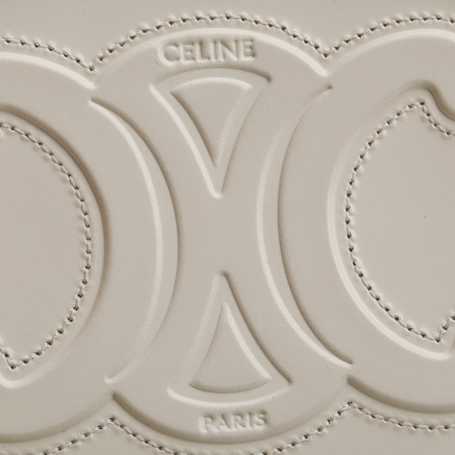 Celine 2021 White Smooth Calfskin Leather Mini Cuir Triomphe Oval Crossbody Bag