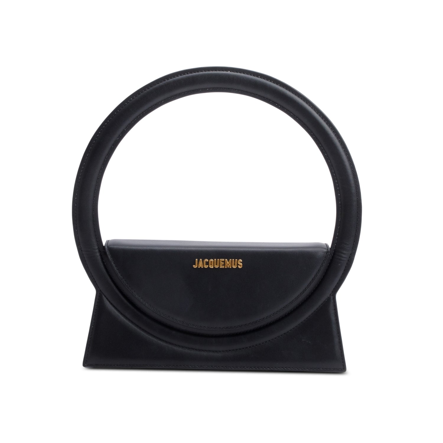 Jacquemus Black Leather Le Sac Rond Bag w/ Strap