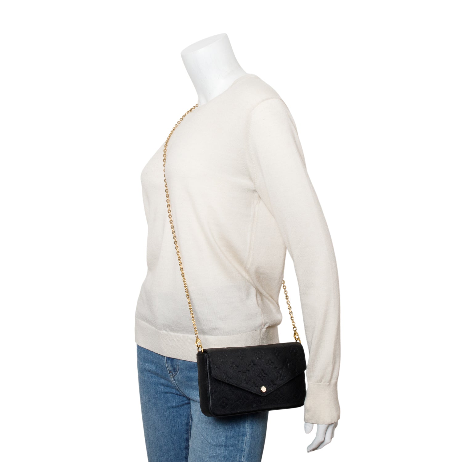 Louis Vuitton Black Monogram Empreinte Leather Felicie Pochette