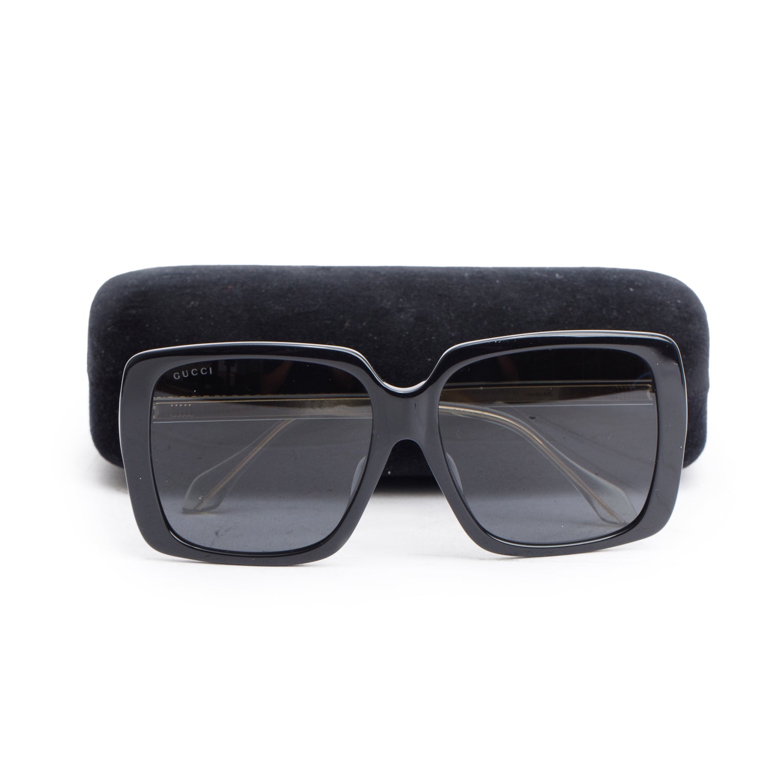 Gucci GG0567SA Black Acetate Square Frame Sunglasses w/ Case