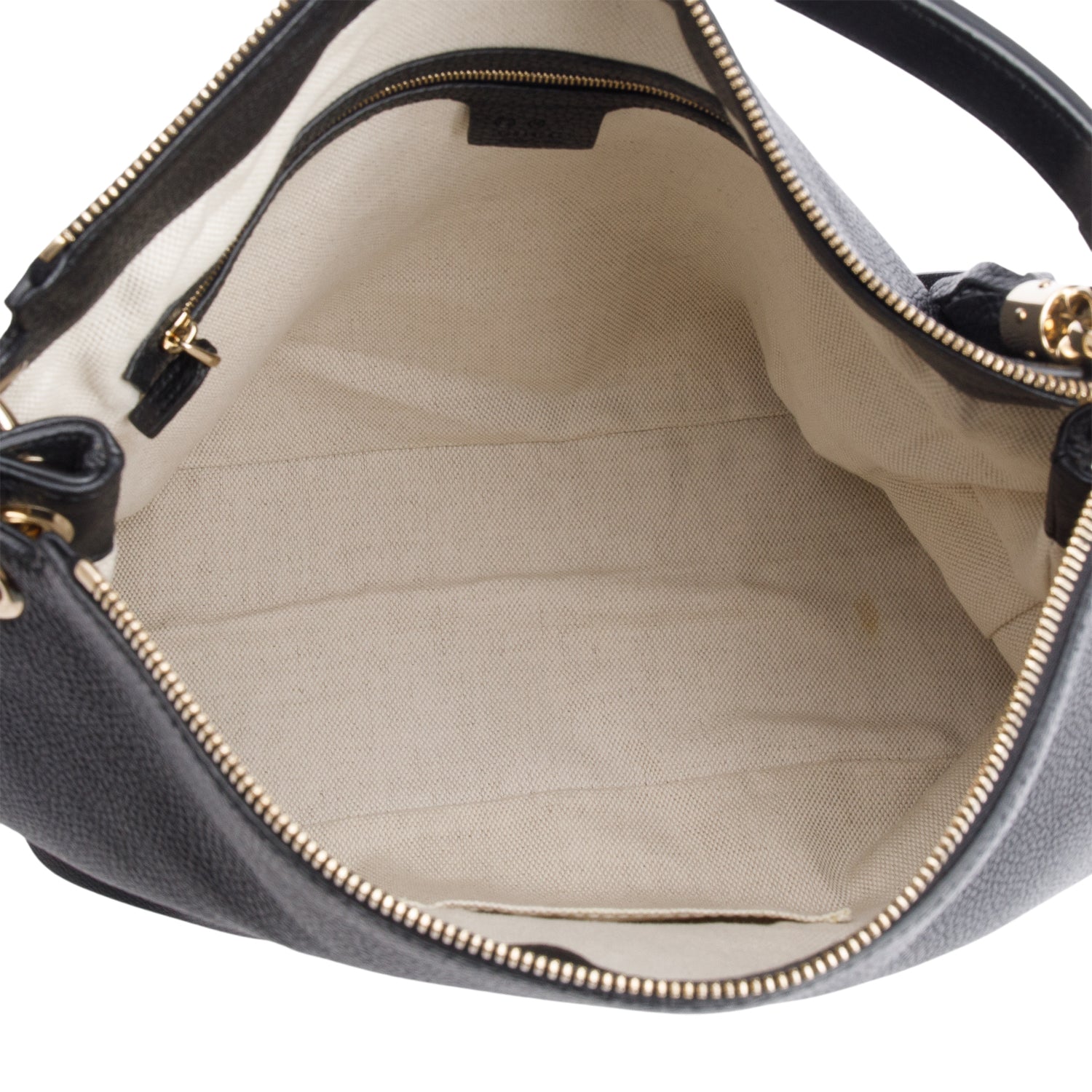 Gucci Black Pebbled Calfskin Leather Large Convertible Soho Hobo Bag  w/ Strap