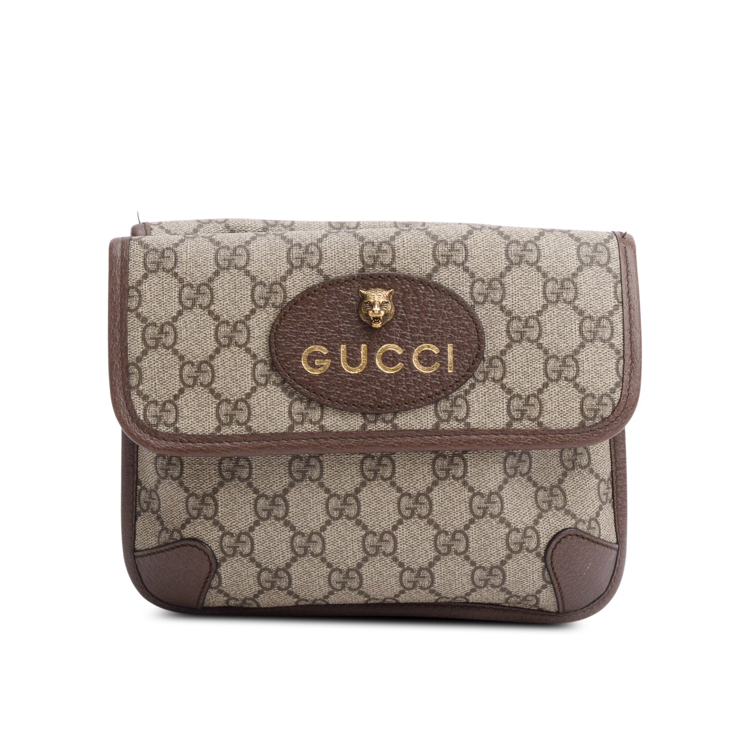 Gucci Vintage Neo GG Supreme Small Double Flap Messenger Bag