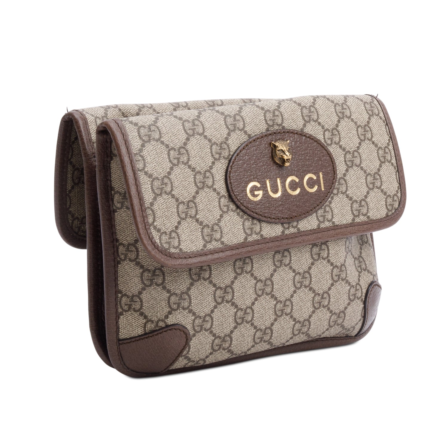 Gucci Vintage Neo GG Supreme Small Double Flap Messenger Bag