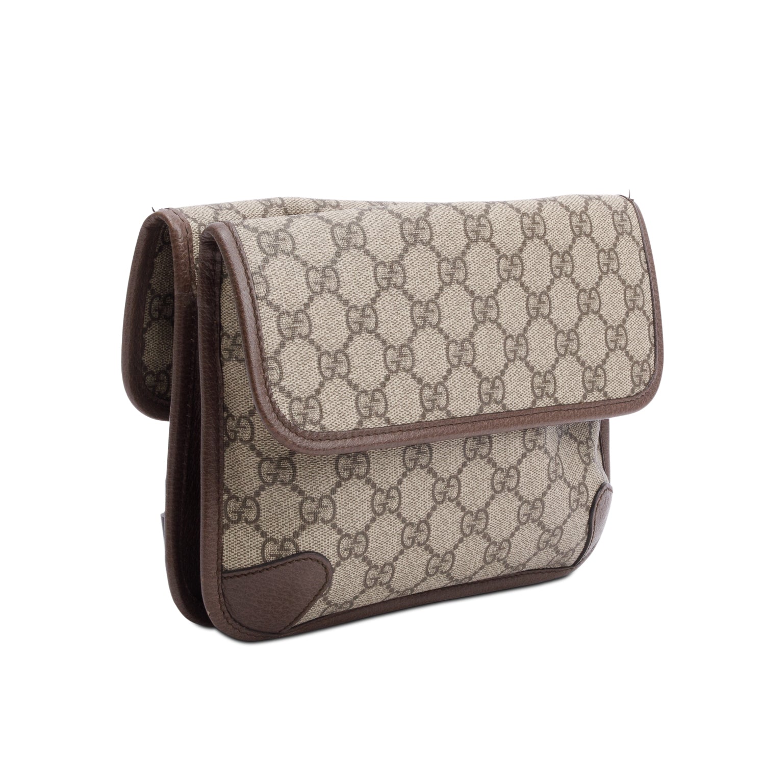 Gucci Vintage Neo GG Supreme Small Double Flap Messenger Bag