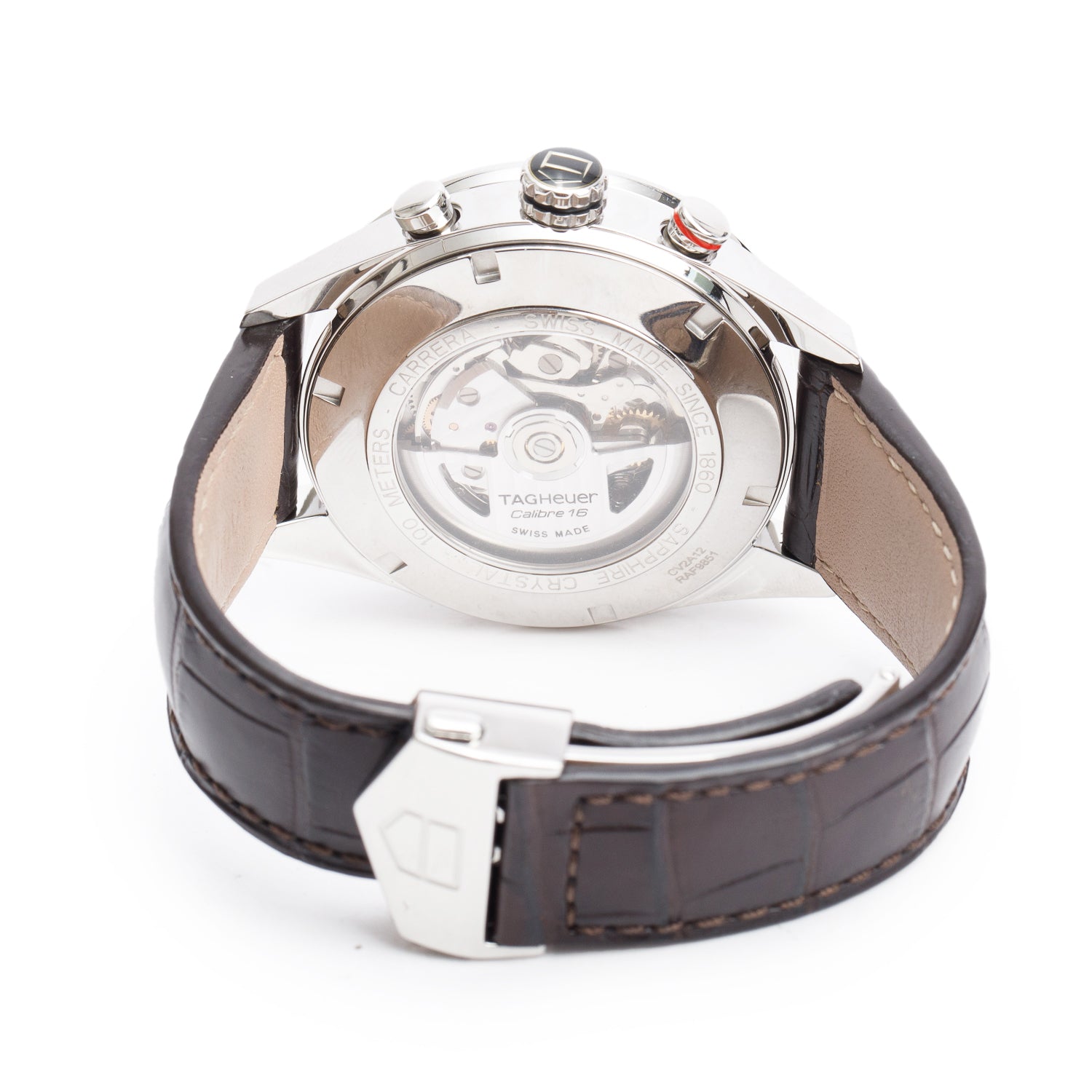 Tag Heuer Stainless Steel Carrera 43 MM Automatic Chronograph Watch Brown Dial CV2A12