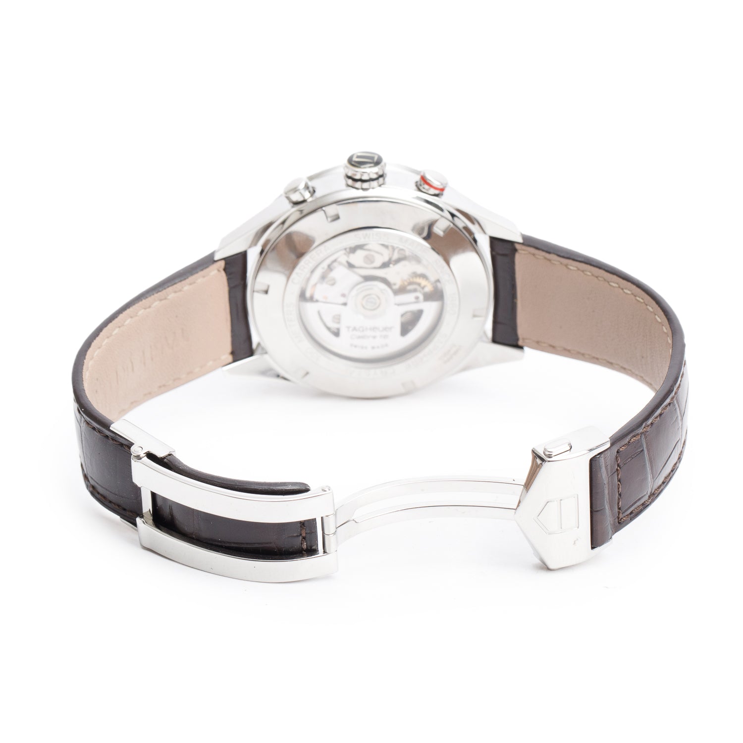 Tag Heuer Stainless Steel Carrera 43 MM Automatic Chronograph Watch Brown Dial CV2A12