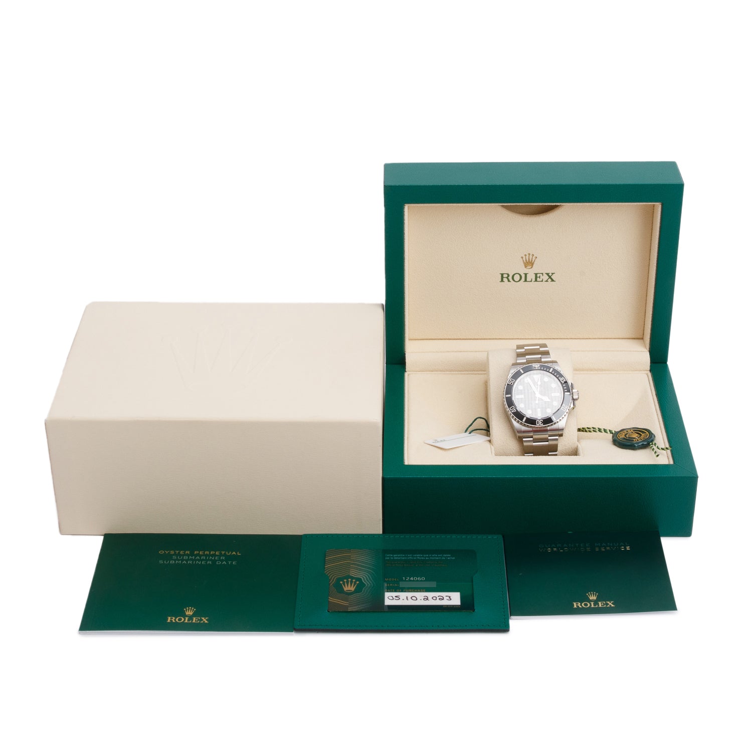 Rolex 2023 Stainless Steel Submariner (No Date) 41 MM Automatic Watch 124060 w/ Box, Receipt & Papers