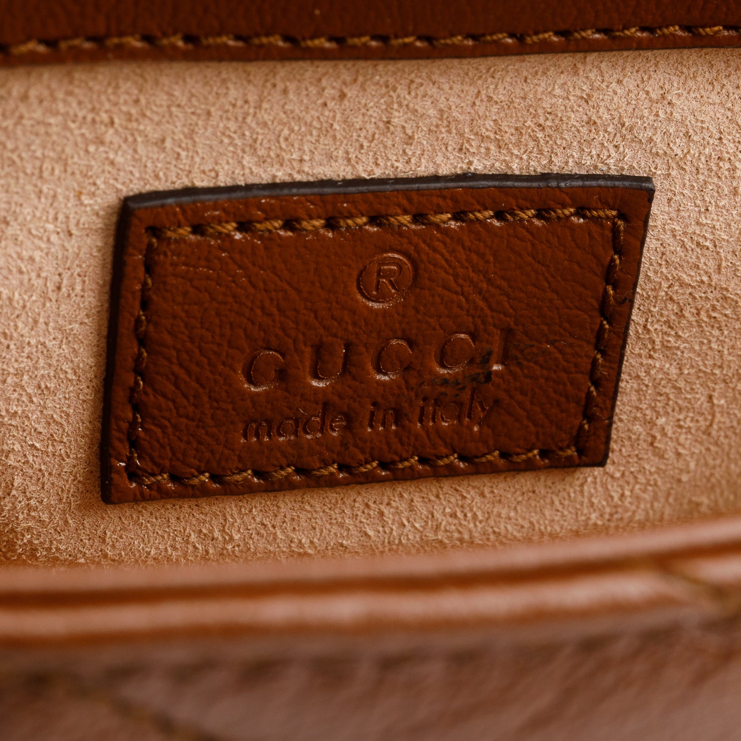 Gucci Brown GG Marmont Matelasse Leather Super Mini Bag w/ Box
