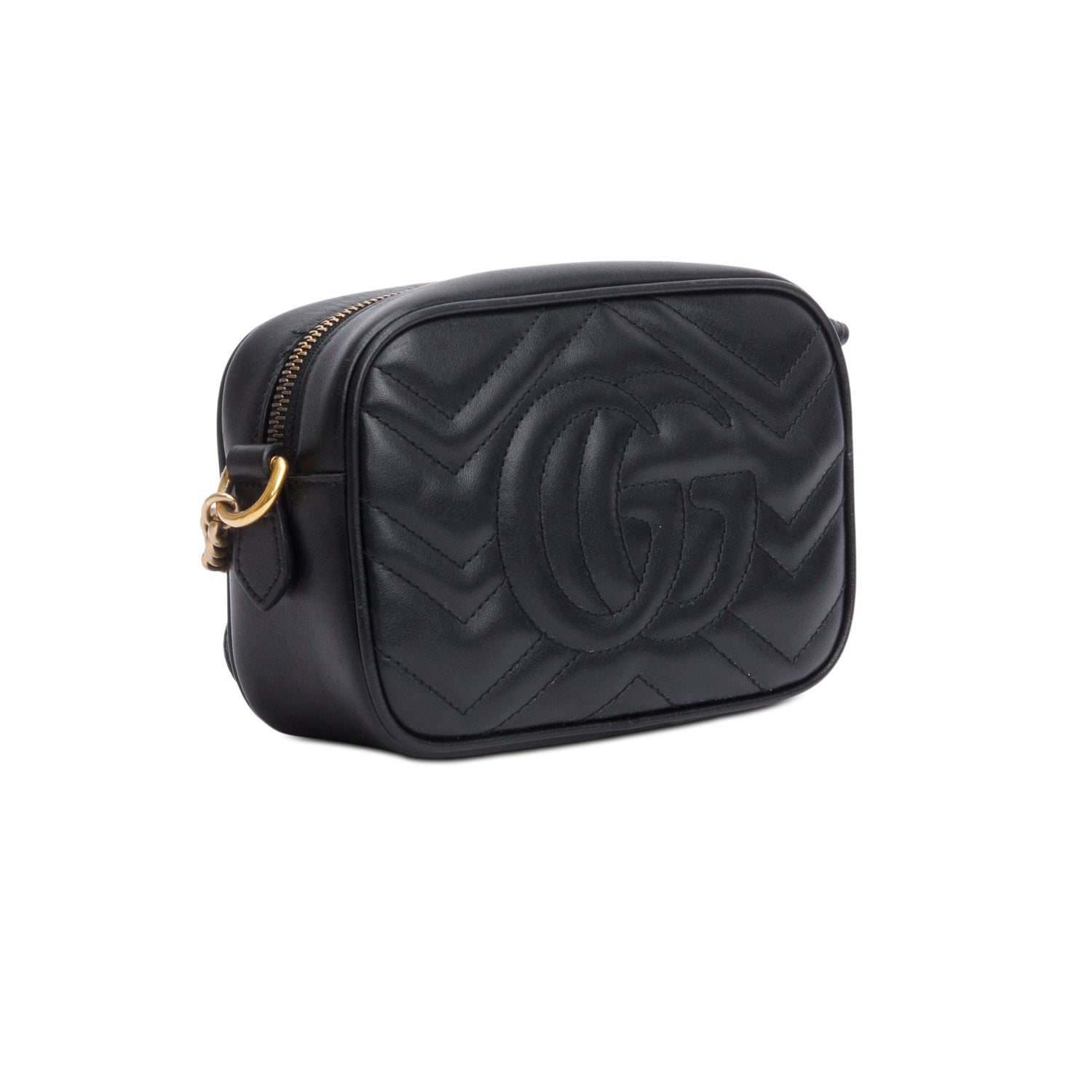 Gucci Black GG Marmont Matelasse Mini Camera Bag w/ Box