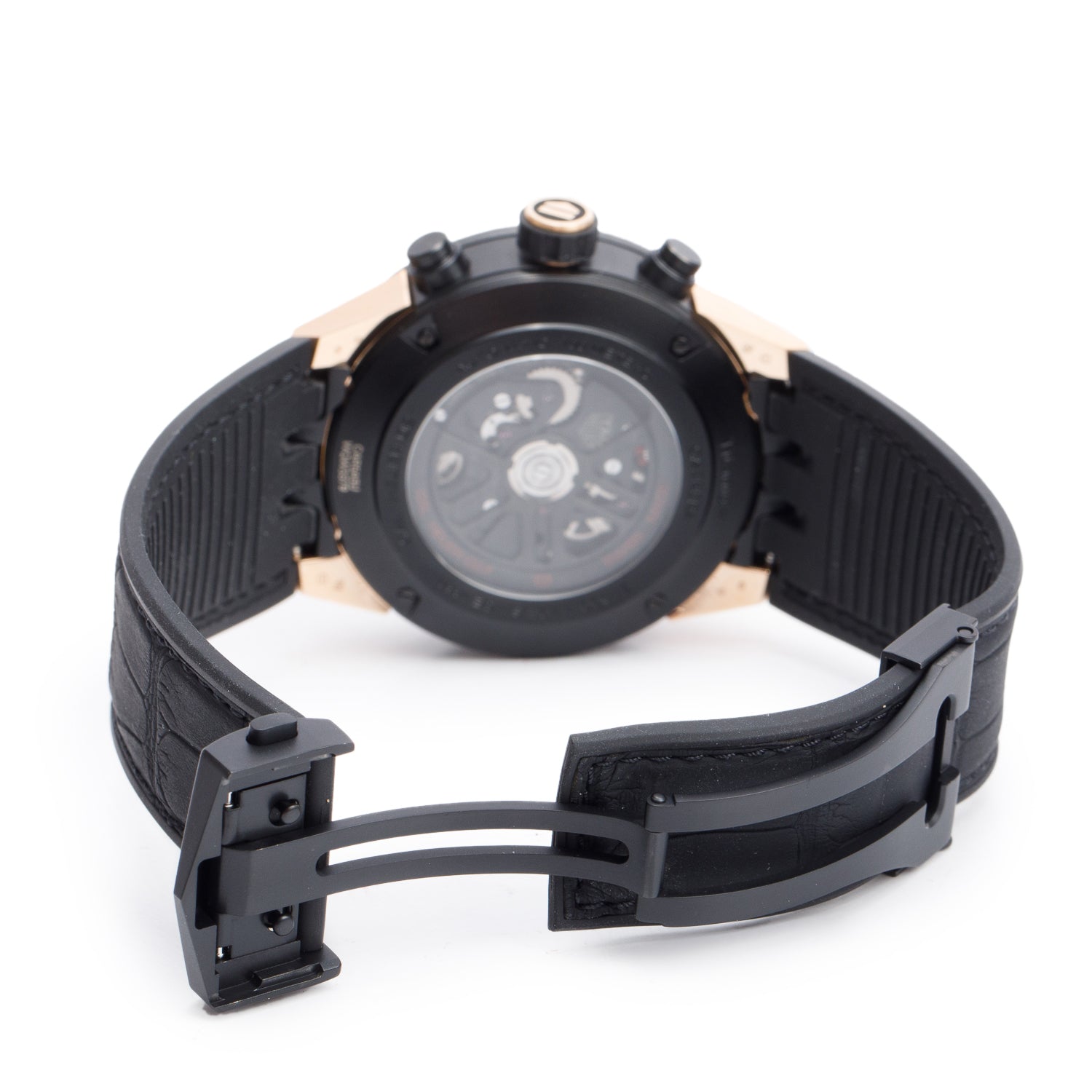 Tag Heuer 18k Rose Gold, Black Titanium & Ceramic Carrera 45 MM Automatic Chronograph Tourbillon Watch CAR5A5U w/ Box & Papers