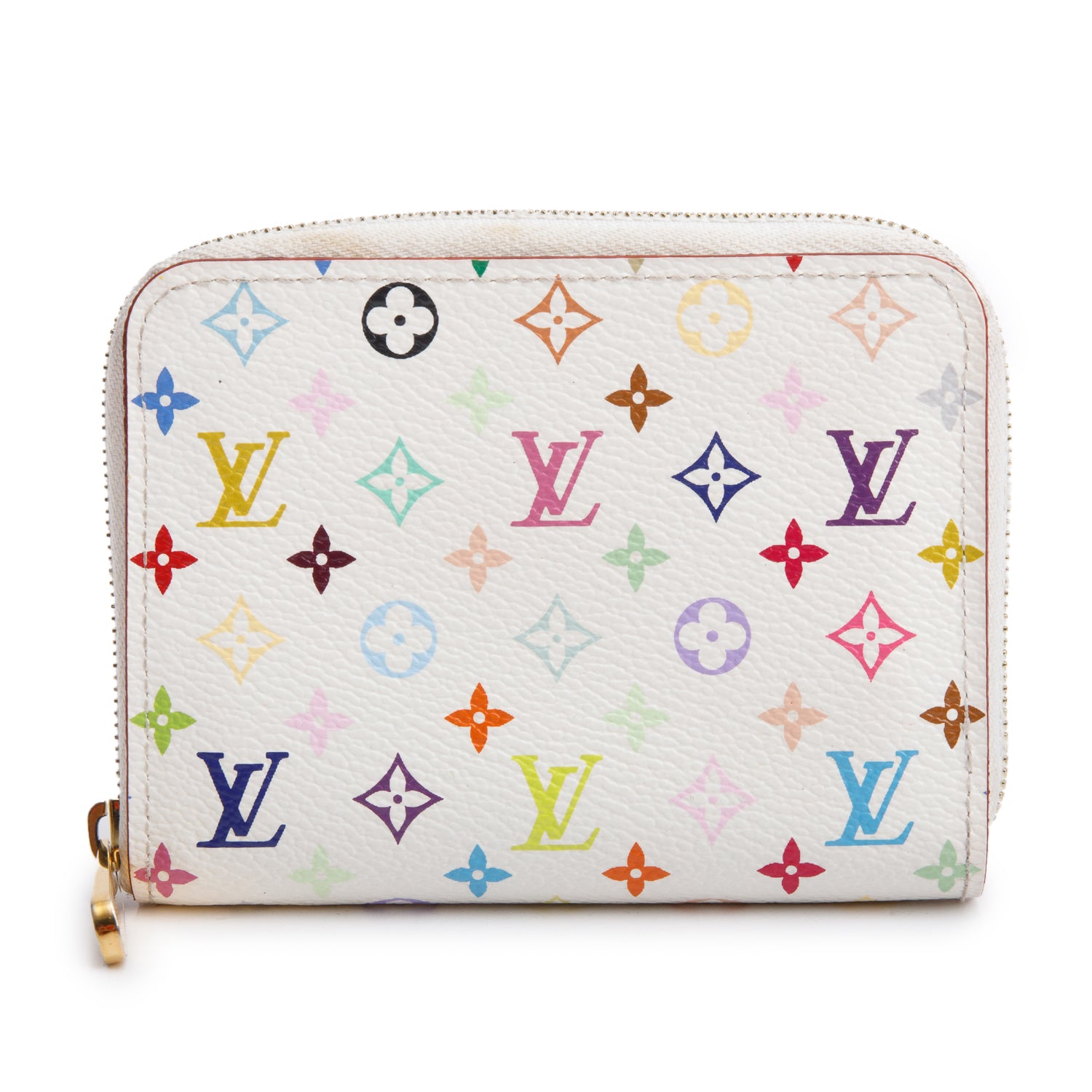 Louis Vuitton White Monogram Multicolore Zippy Coin Purse w/ Box