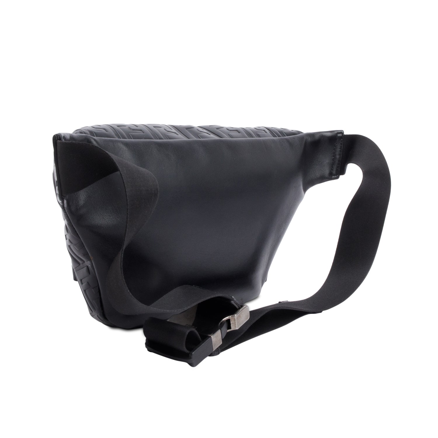 Fendi Black Calfskin Leather Embossed FF Belt Bag