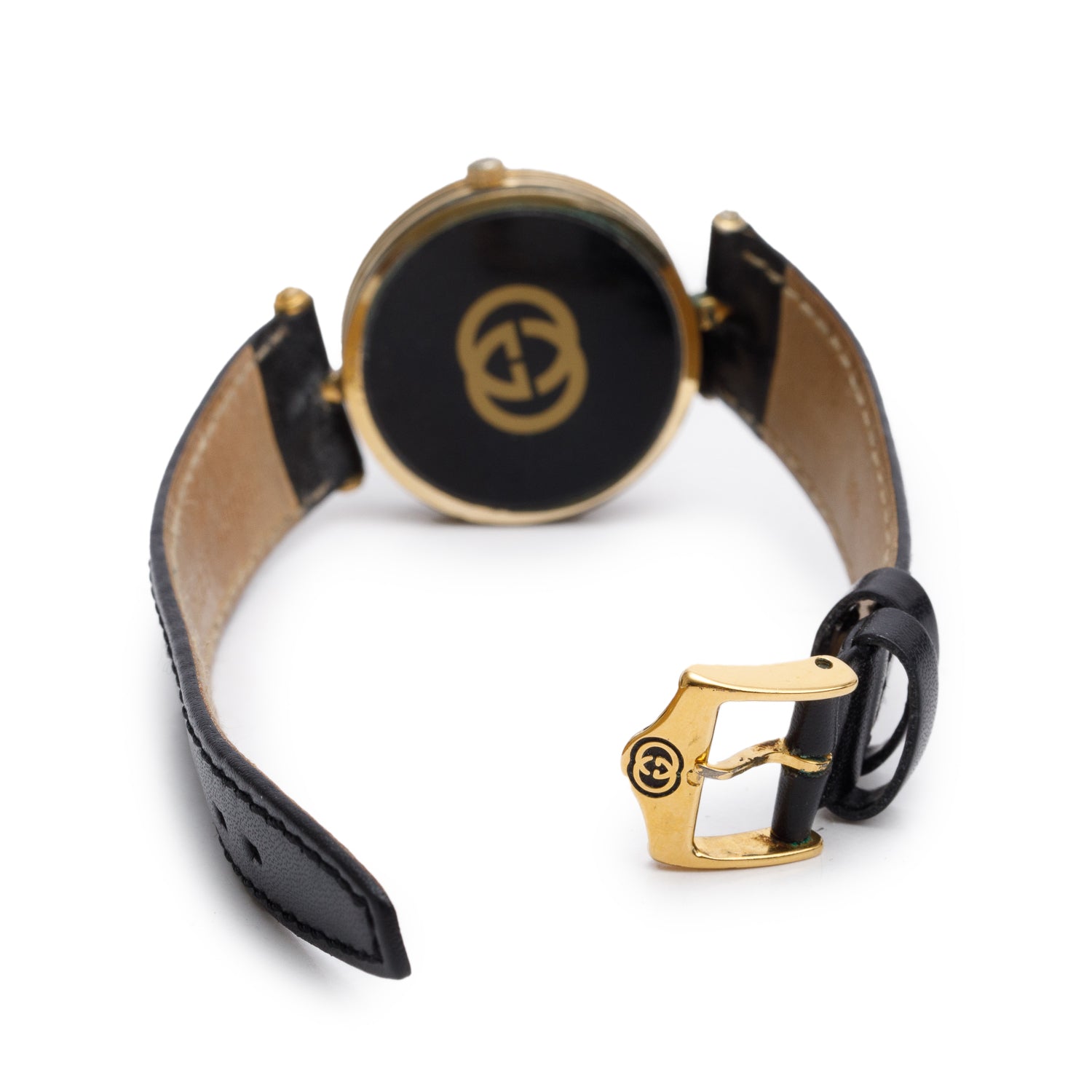 Gucci Vintage Gold Plated Stainless Steel Stack 2000M 30 MM Quartz Watch w/ Box