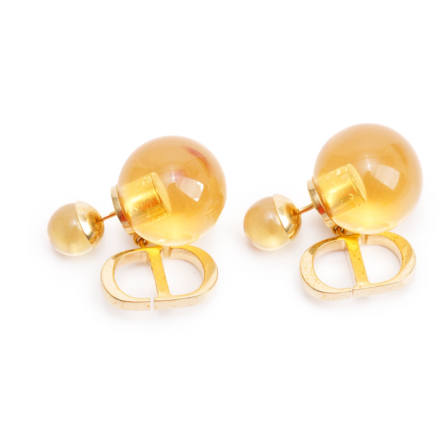 Christian Dior Gold-Plated CD Tribales Drop Earrings