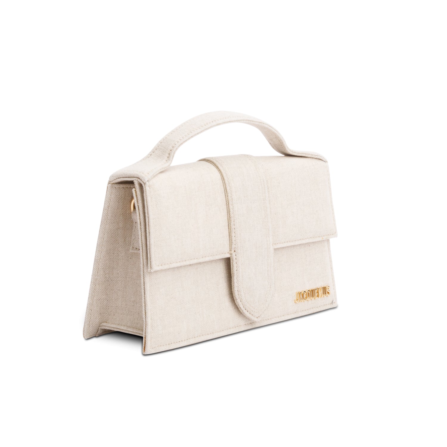 Jacquemus Grey Linen Le Grand Bambino Bag w/ Strap