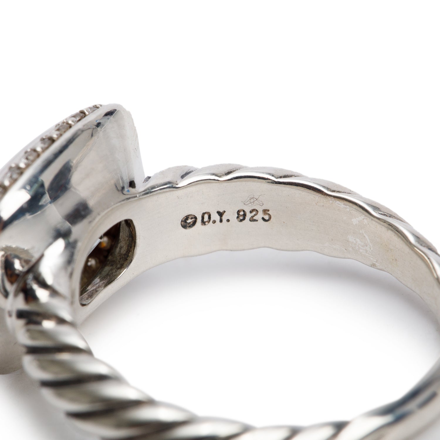 David Yurman Sterling Prasiolite & Diamond Noblesse Cocktail Ring, Size 6.75