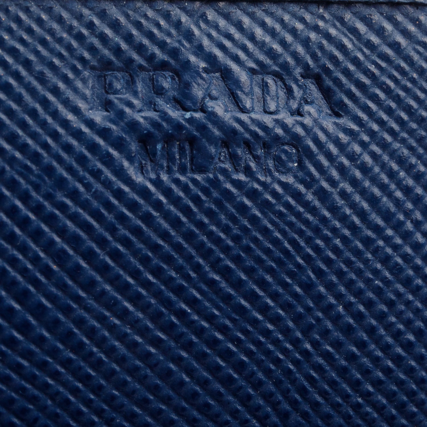 Prada Blue Saffiano Metal Continental Wallet on Chain w/ Box & Authenticity Card