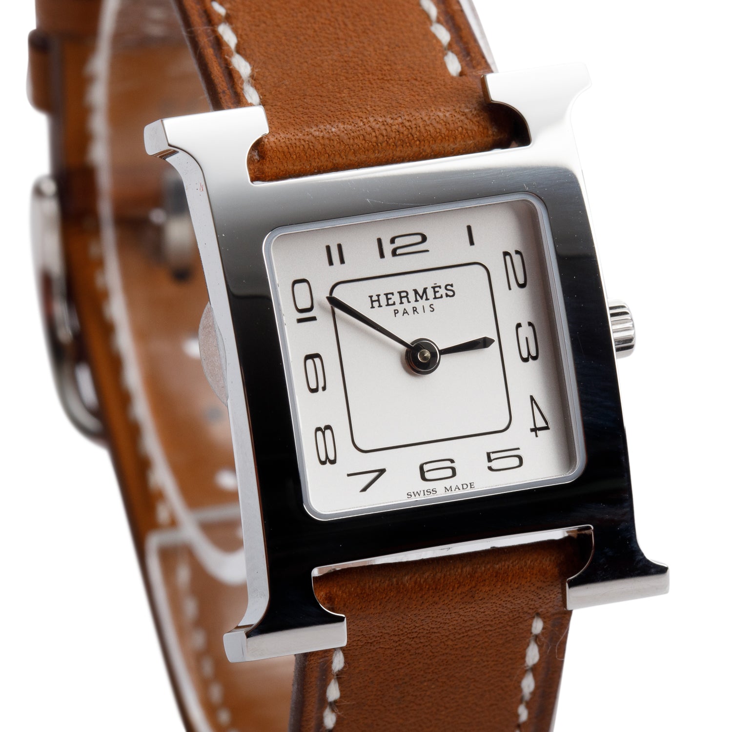 Hermes 2025 Stainless Steel Heure H Mini Model 21 MM Watch w/ Box & Papers