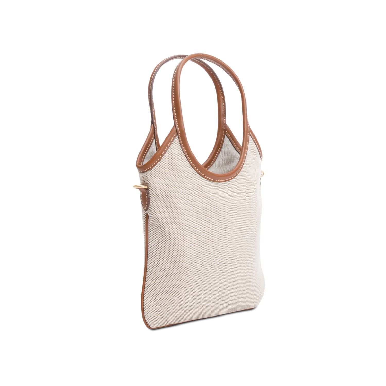 Miu Miu Nuetral Canvas Mini Ivy Tote Bag w/ Strap