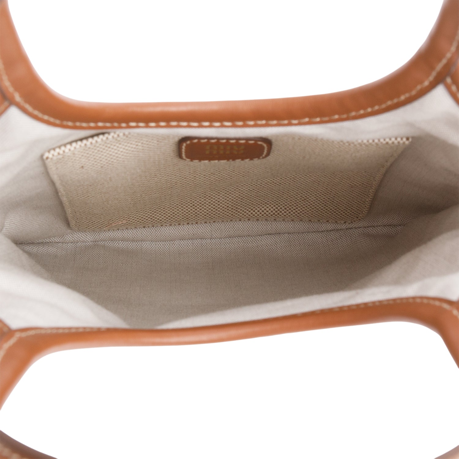 Miu Miu Nuetral Canvas Mini Ivy Tote Bag w/ Strap