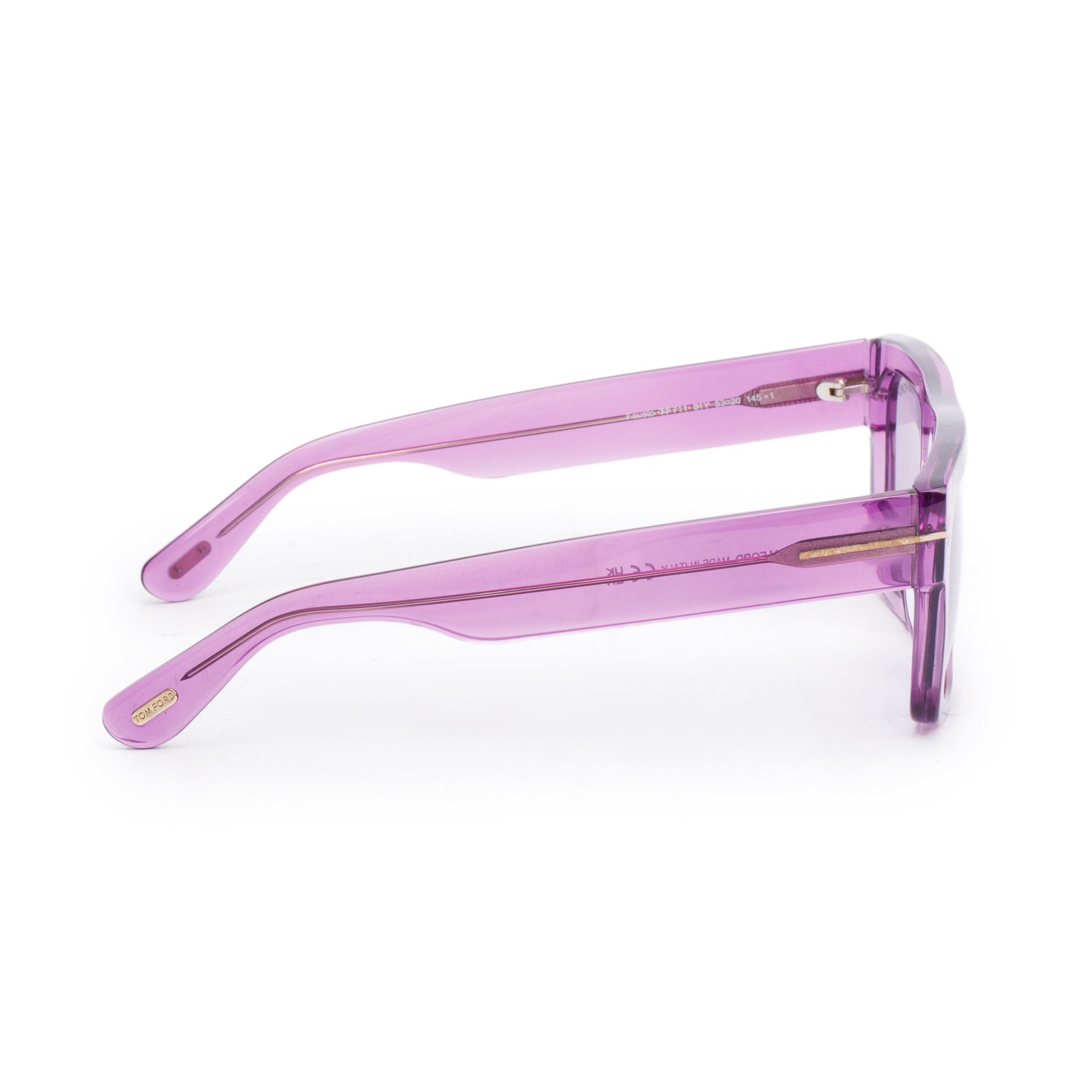 Tom Ford TF711 Purple Transparent Acetate Fausto Square Sunglasses w/ Box & Case