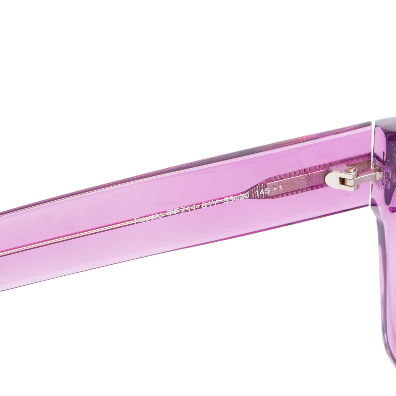 Tom Ford TF711 Purple Transparent Acetate Fausto Square Sunglasses w/ Box & Case
