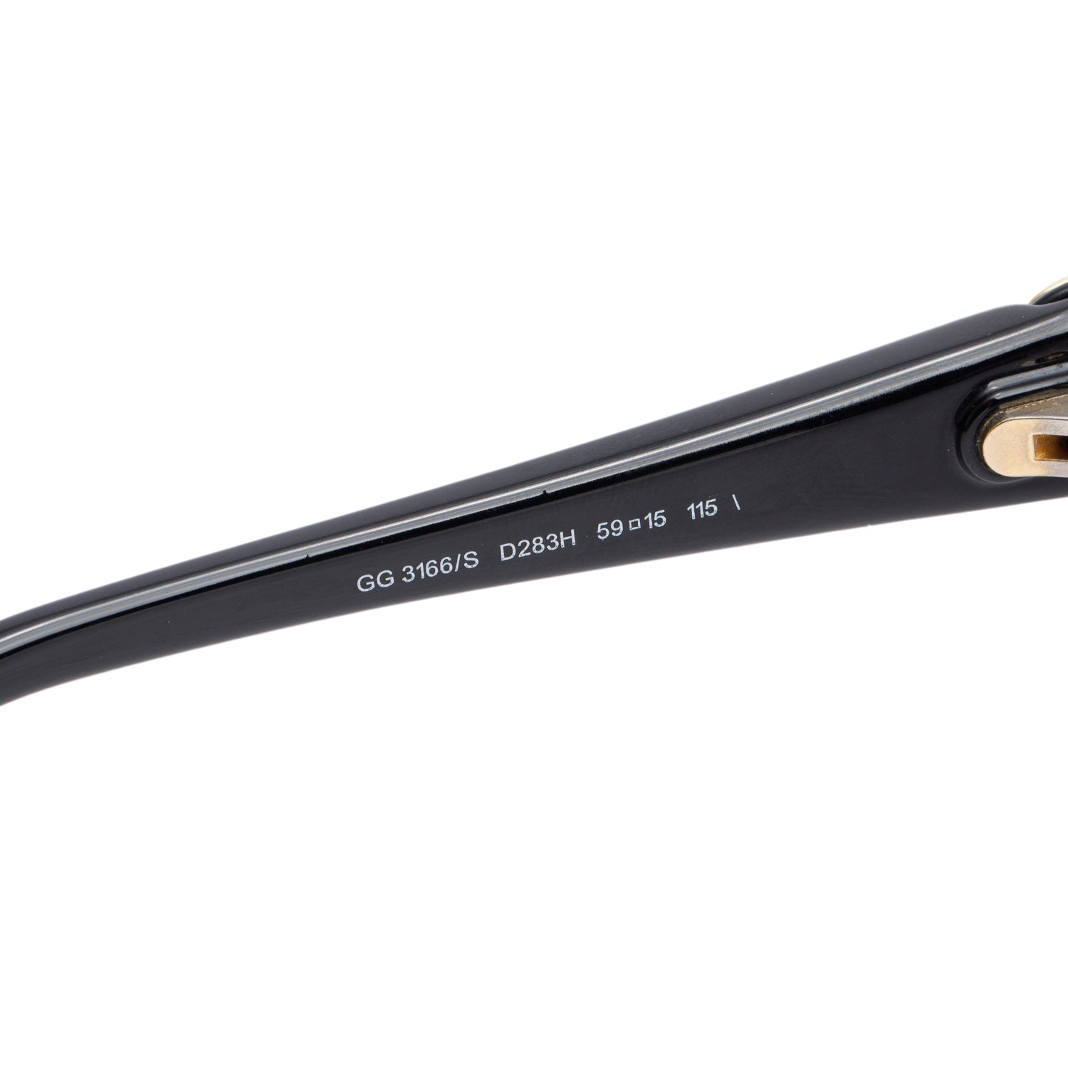 Gucci GG03166/S Black Acetate Web Interlocking G Accent Oversize Square Sunglasses w/ Case