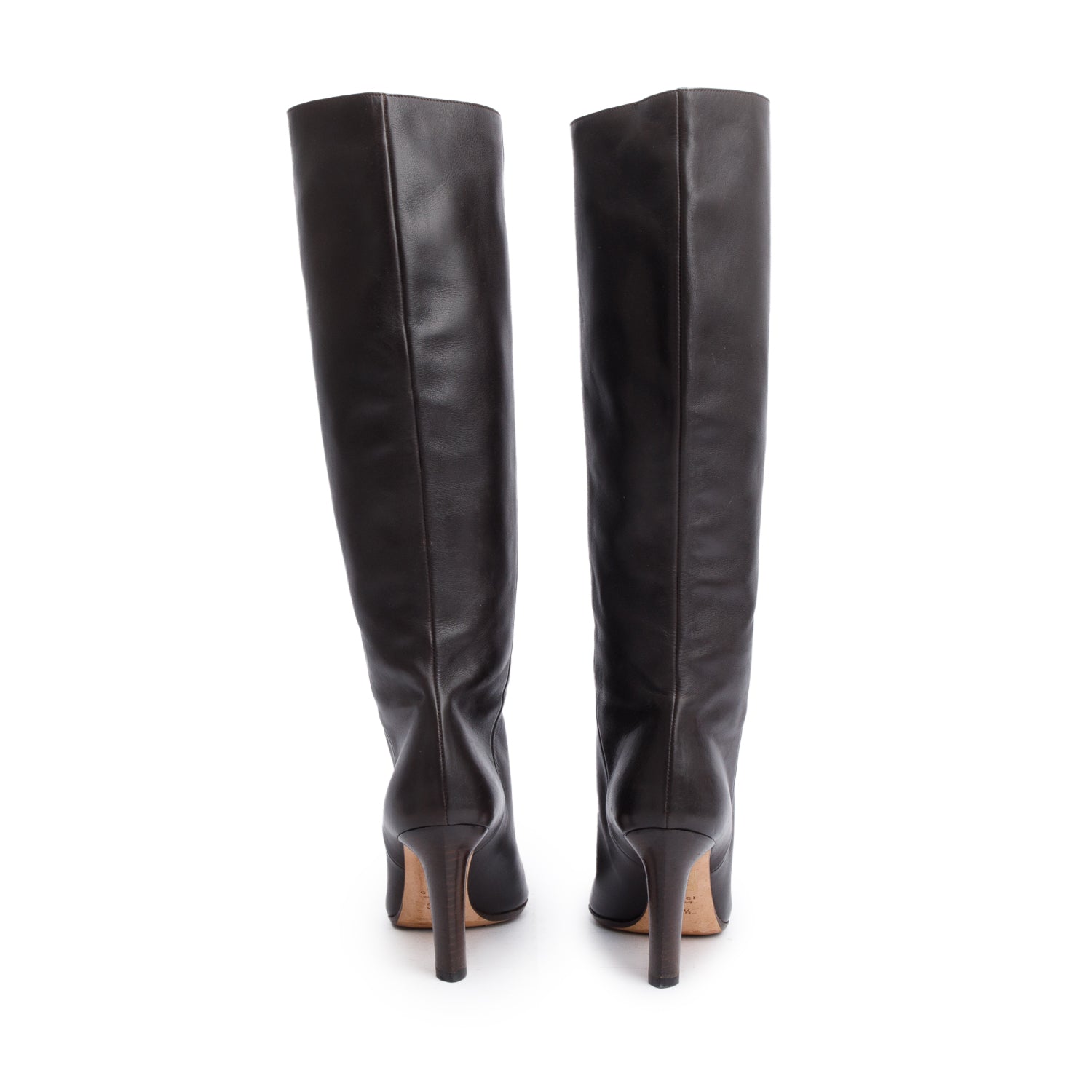 Gucci Brown Leather Knee-High Interlocking G Riding Boots, Size 37.5