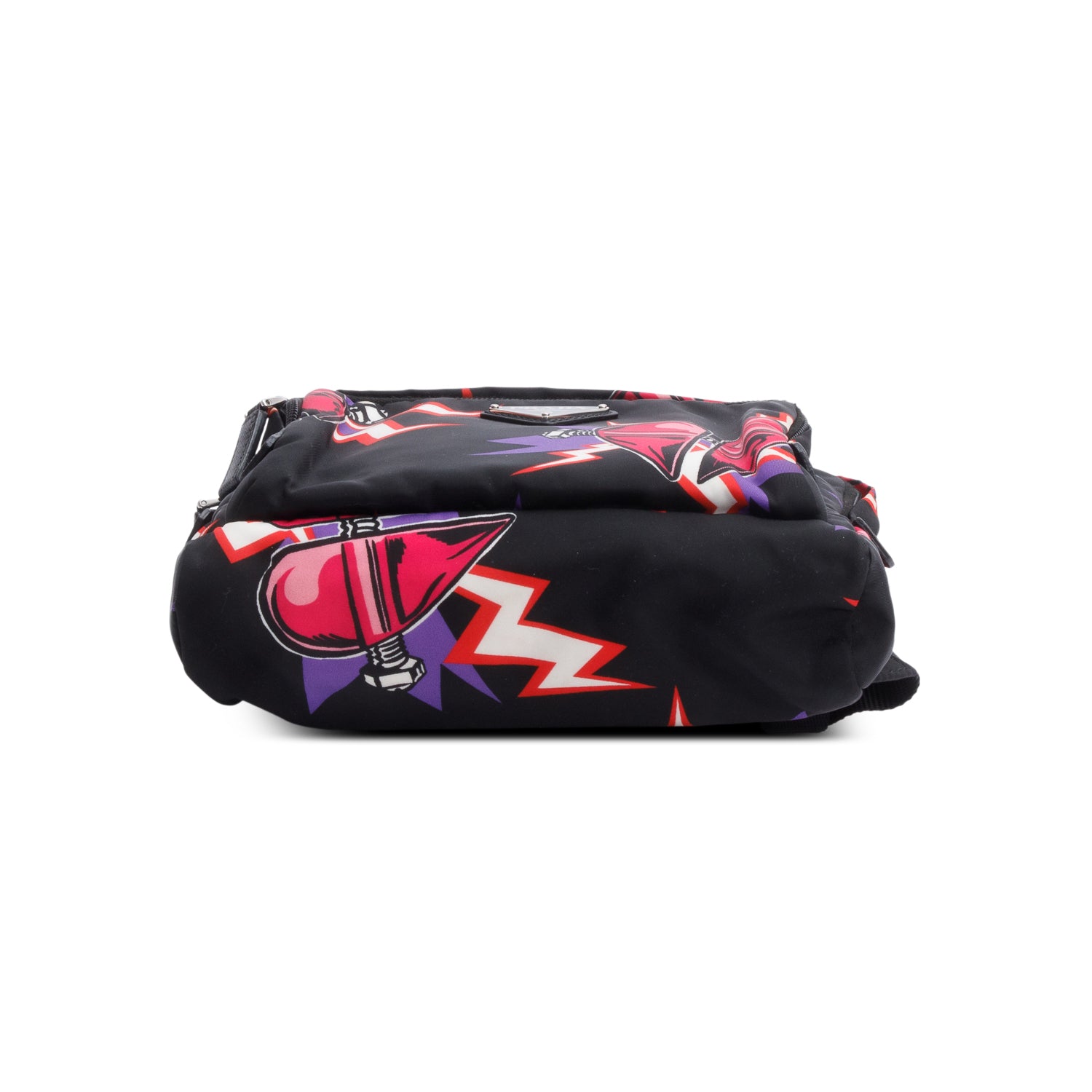 Prada X Universal Studios Black Multicolor Tessuto Nylon Frankenstein Heart Harnes Body Bag