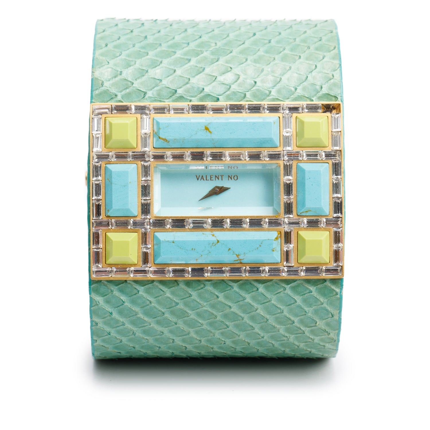 Valentino Green Python Gold-Plated Stainless Steel Swarovski Crystal Quartz Watch