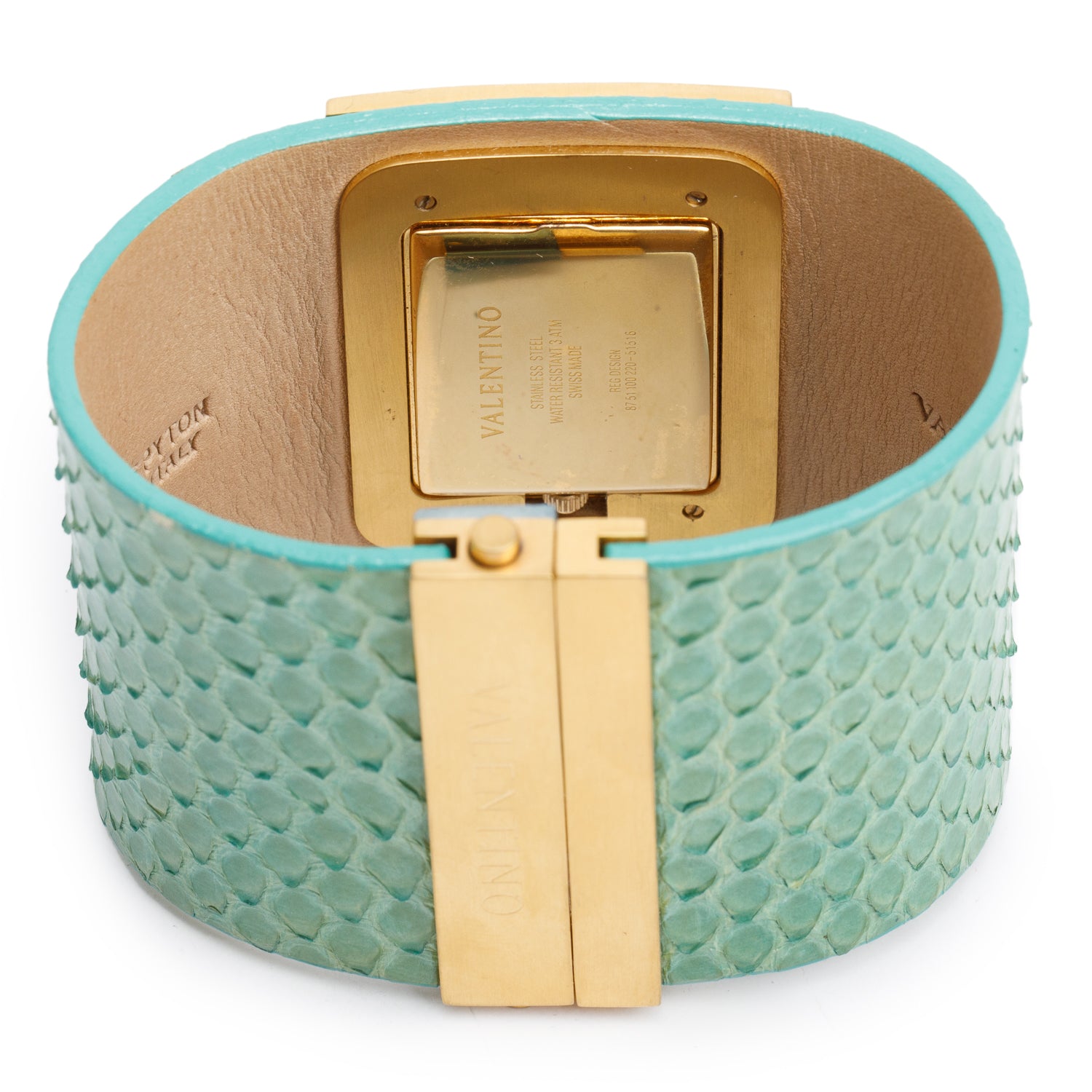 Valentino Green Python Gold-Plated Stainless Steel Swarovski Crystal Quartz Watch
