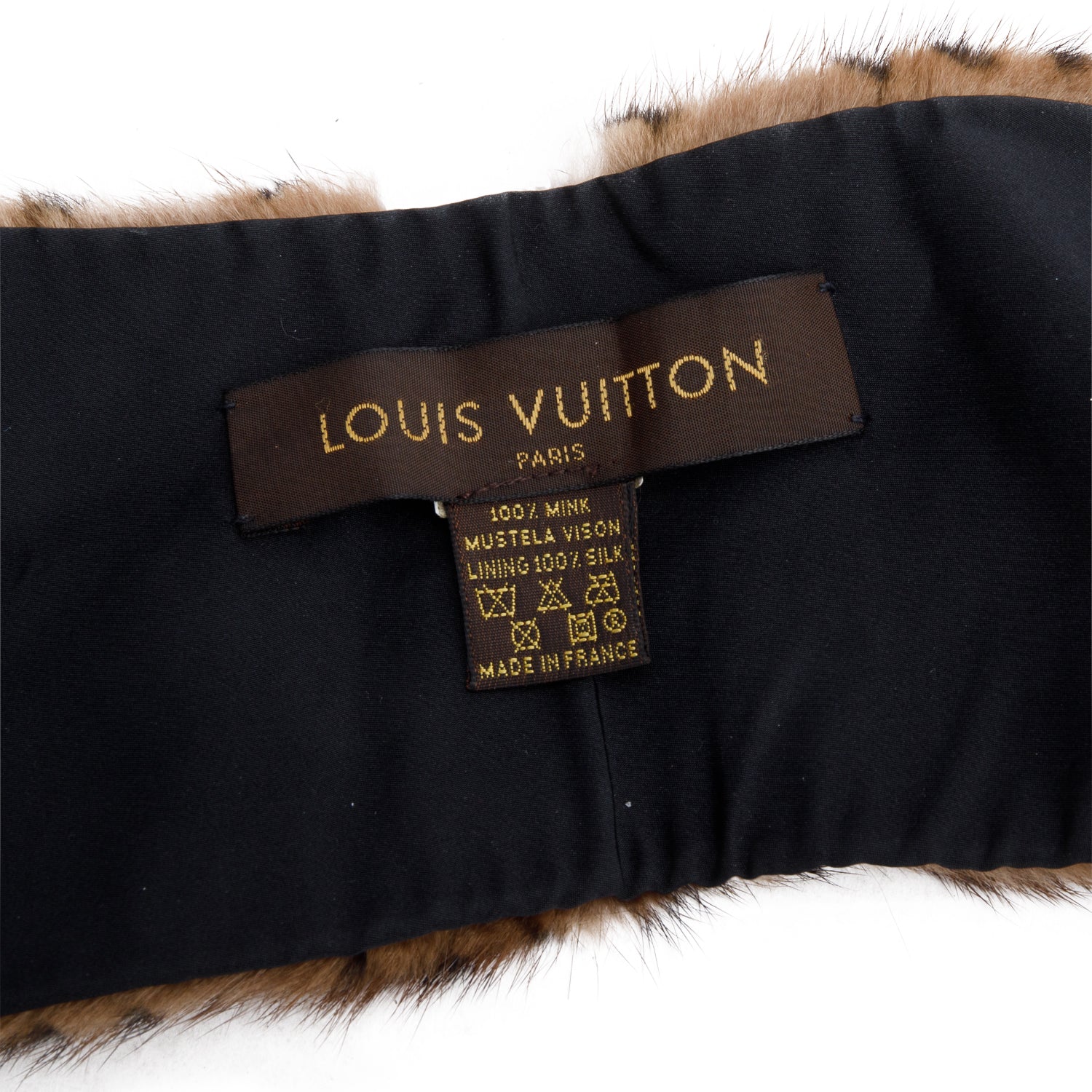 Louis Vuitton Brown Monogram Mink Fur Fleur Stole Scarf w/ Pouch