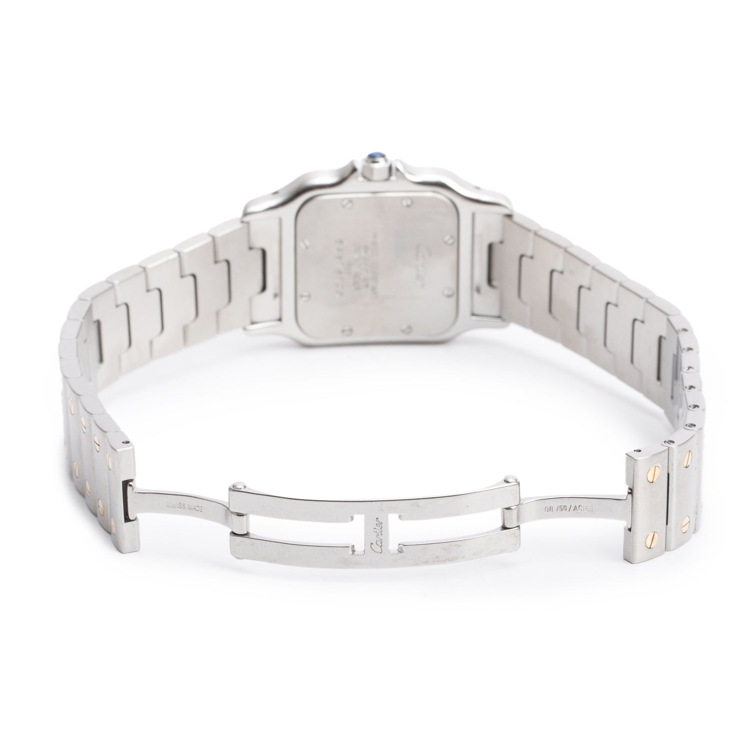 Cartier Stainless Steel & 18k Yellow Gold Santos De Cartier Galbee Quartz Watch, Medium Model 1566