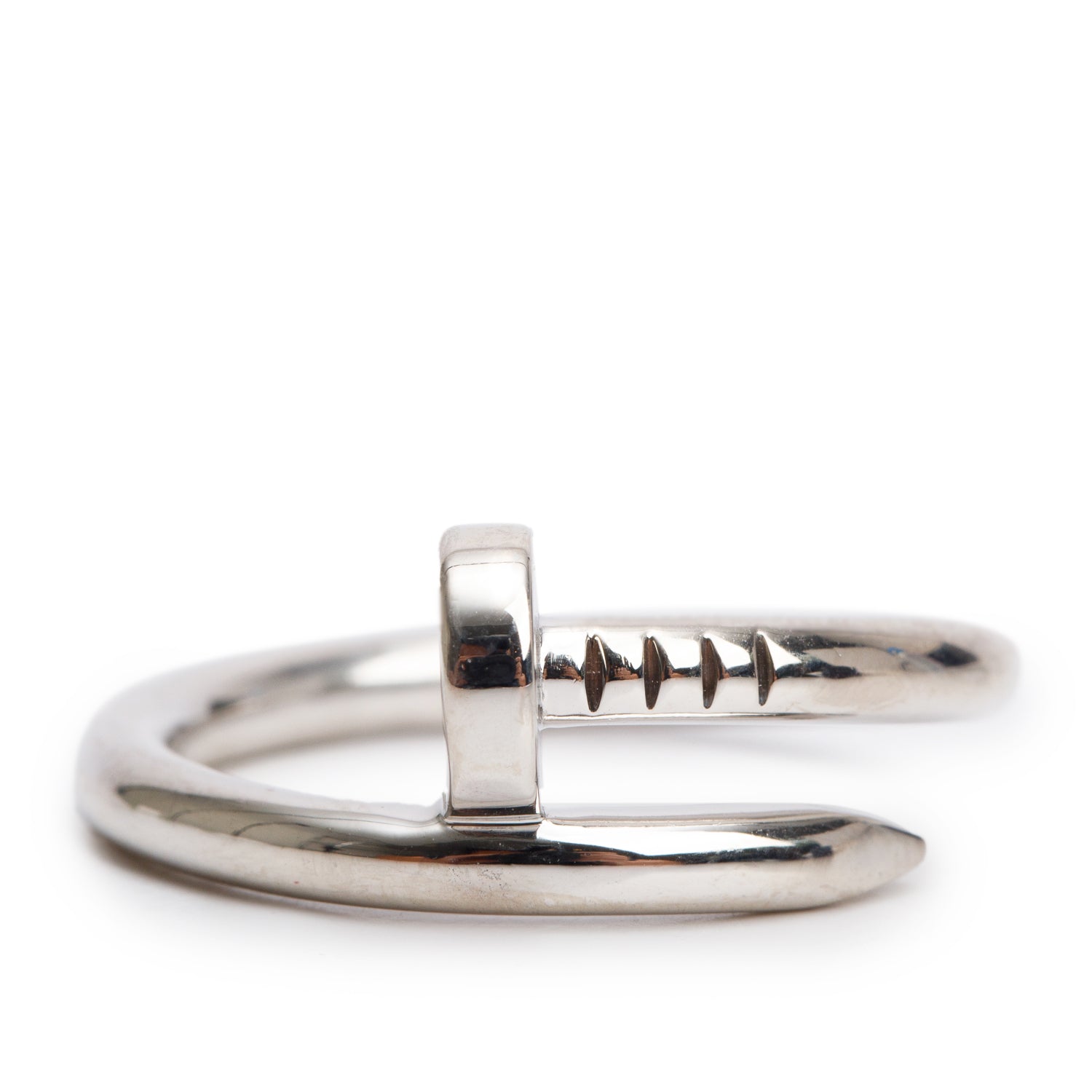 Cartier 18k White Gold Juste Un Clou Ring, Classic Model, Size 62 10 w/ Box, Certificate & Receipt