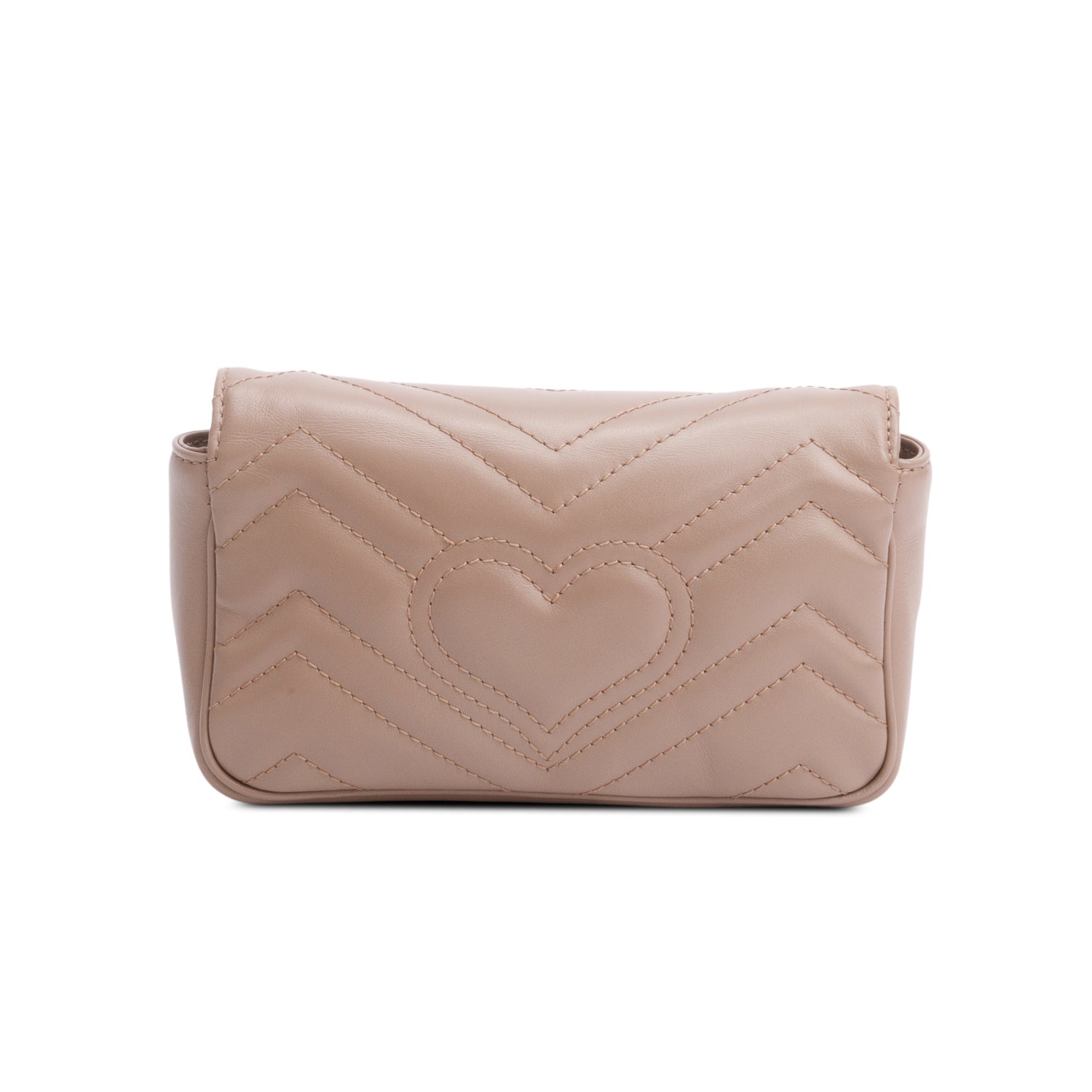 Gucci Taupe GG Marmont Matelasse Leather Super Mini Bag