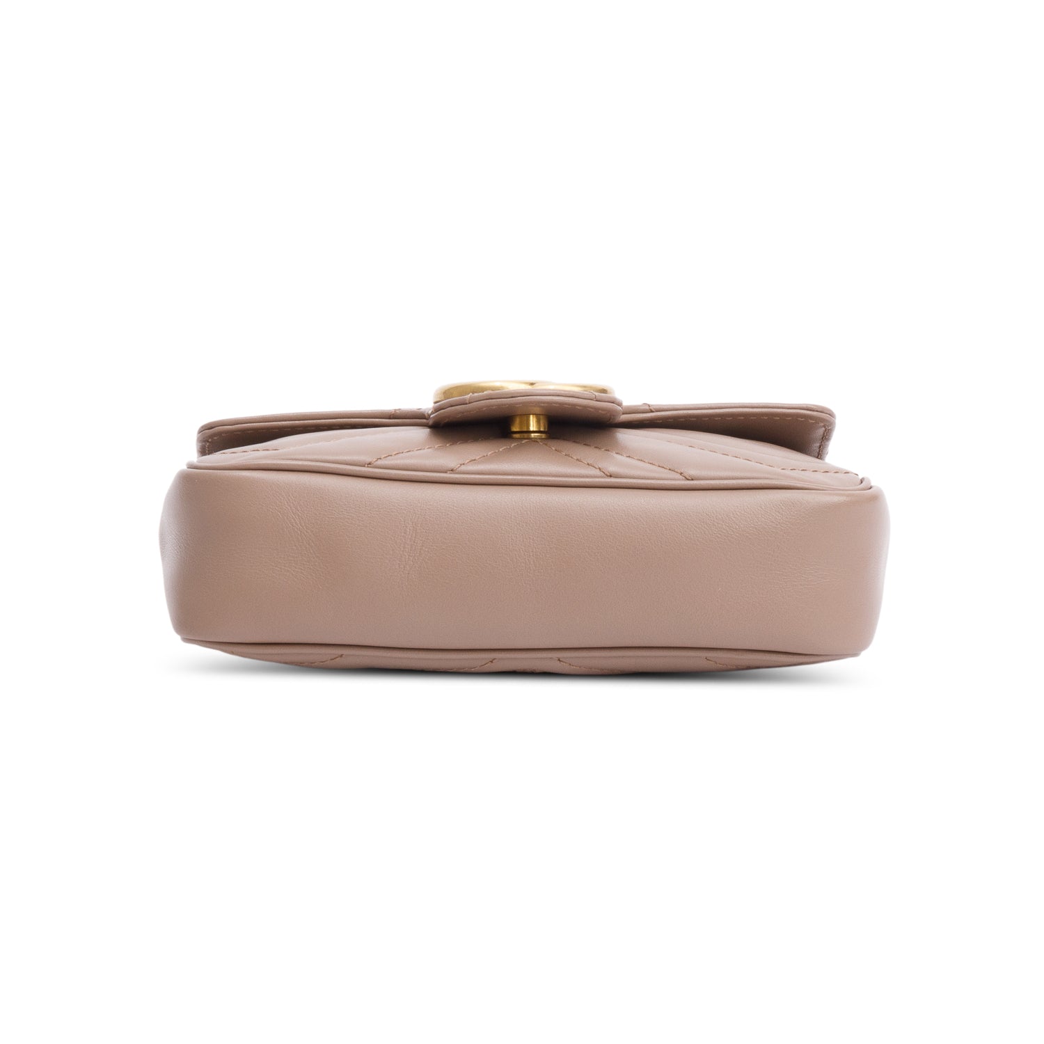 Gucci Taupe GG Marmont Matelasse Leather Super Mini Bag