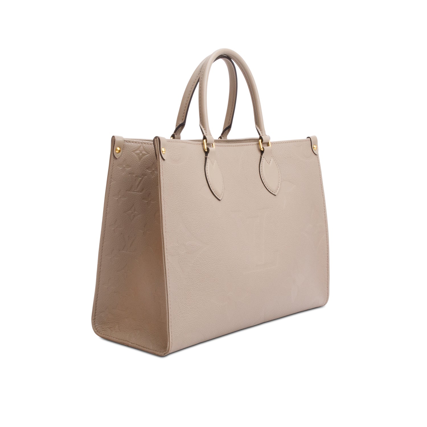 Louis Vuitton Turtledove Monogram Empreinte Giant OnTheGo MM w/ Box & Receipt