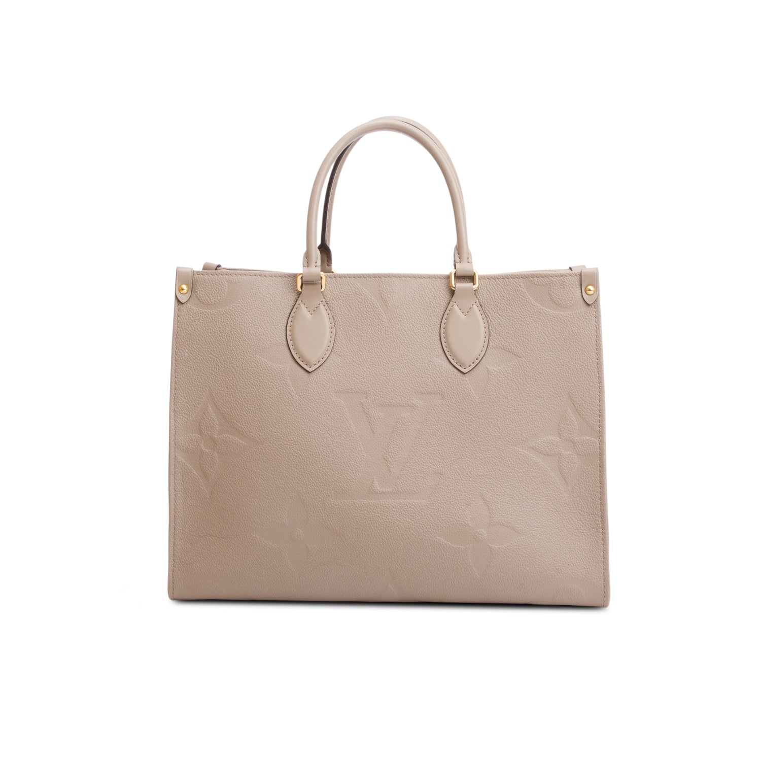 Louis Vuitton Turtledove Monogram Empreinte Giant OnTheGo MM w/ Box & Receipt