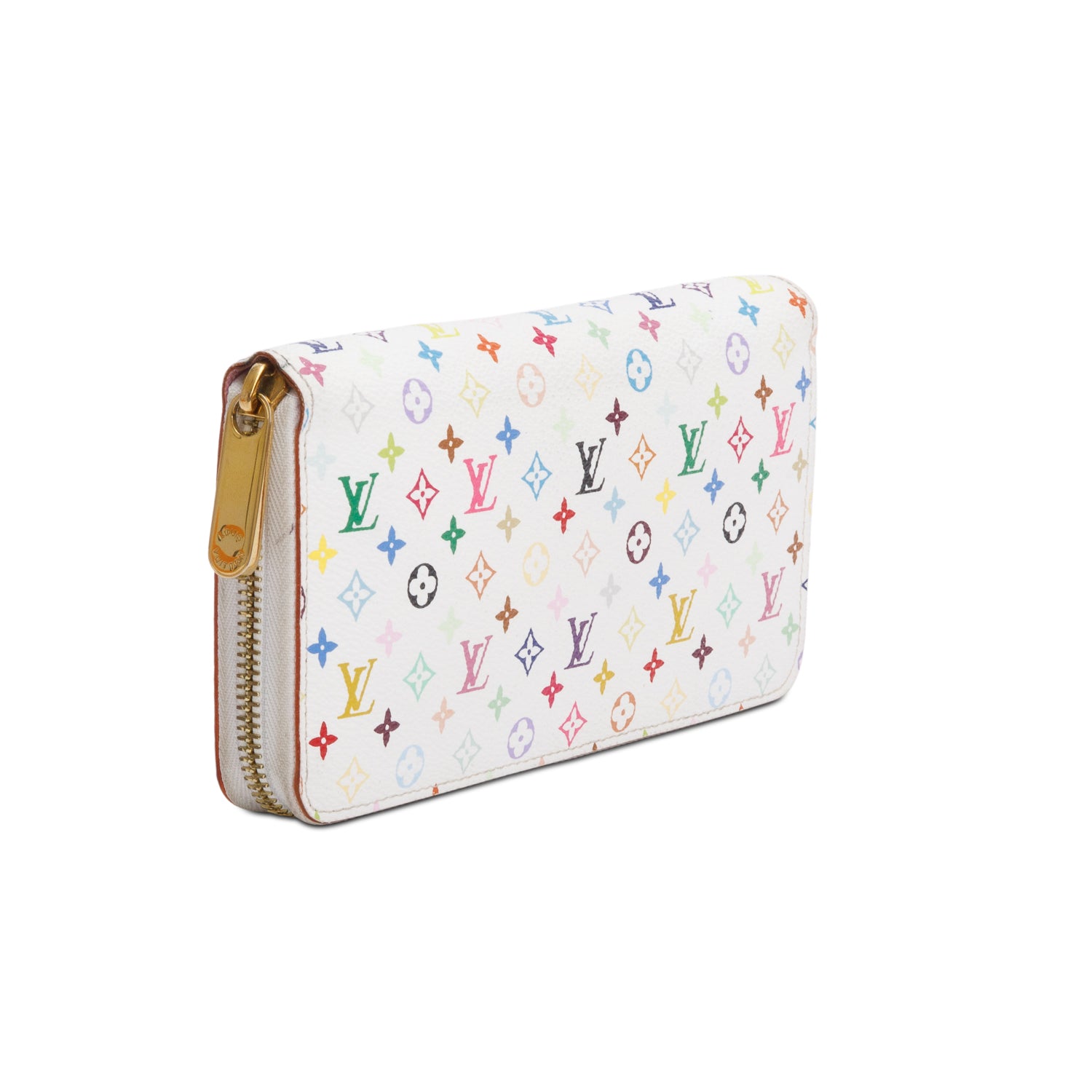 Louis Vuitton White Multicolore Monogram Zippy Wallet w/ Box