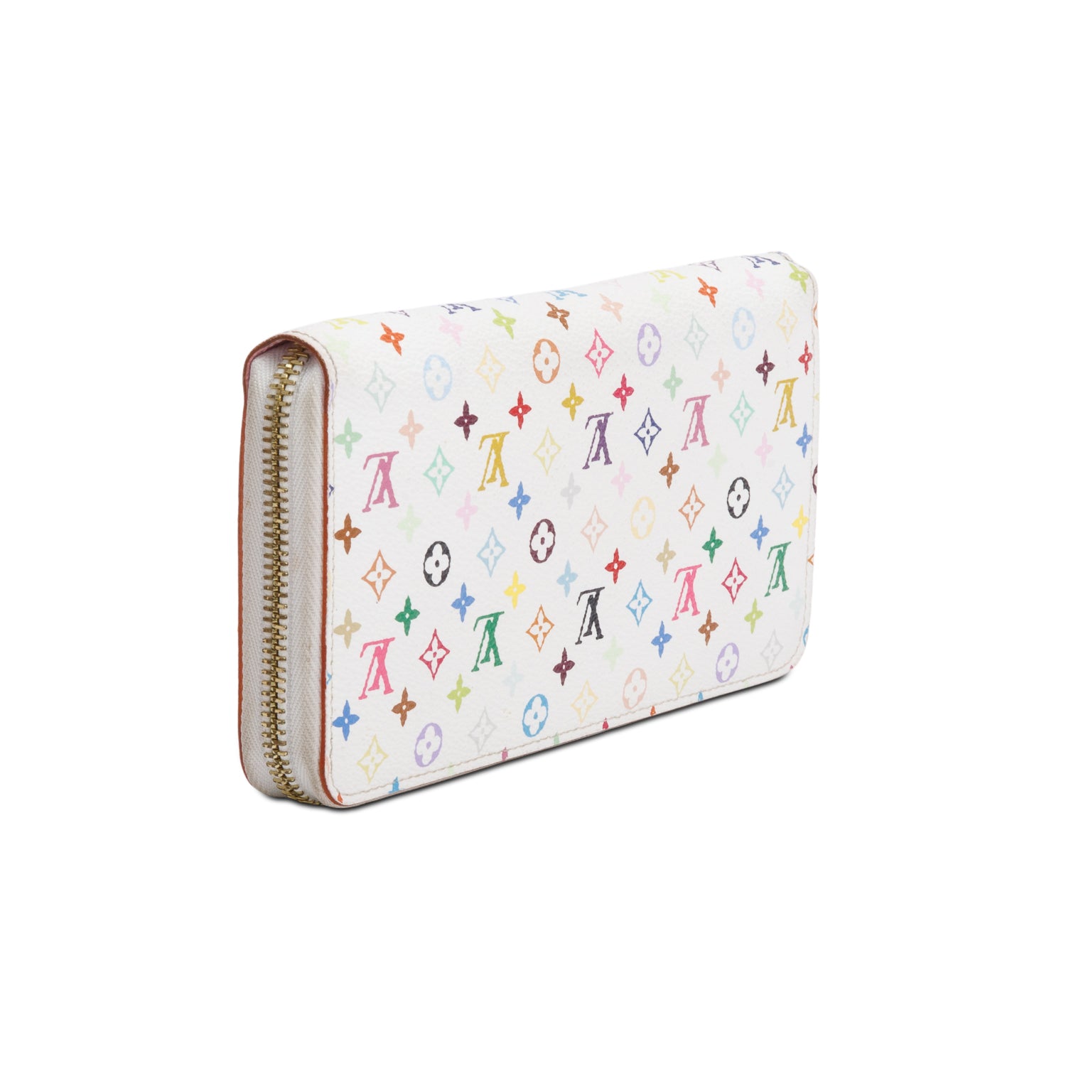 Louis Vuitton White Multicolore Monogram Zippy Wallet w/ Box
