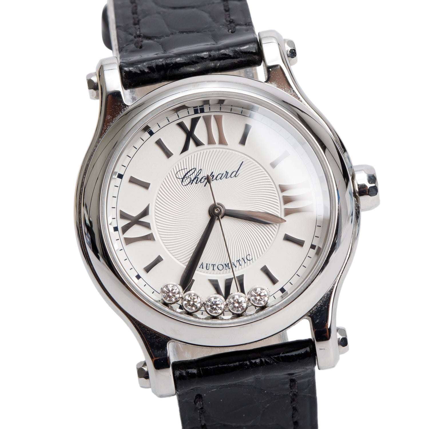 Chopard Stainless Steel Diamond Happy Sport 30 MM Automatic Watch w/ Box