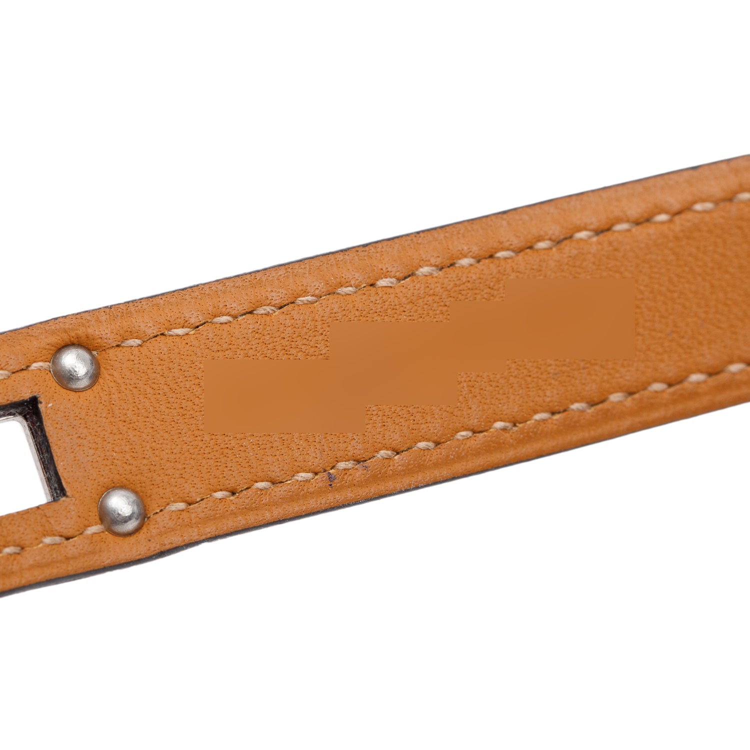 Hermes Palladium Plated Blue Swift Calfskin Leather Kelly Double Tour Bracelet, Size T2