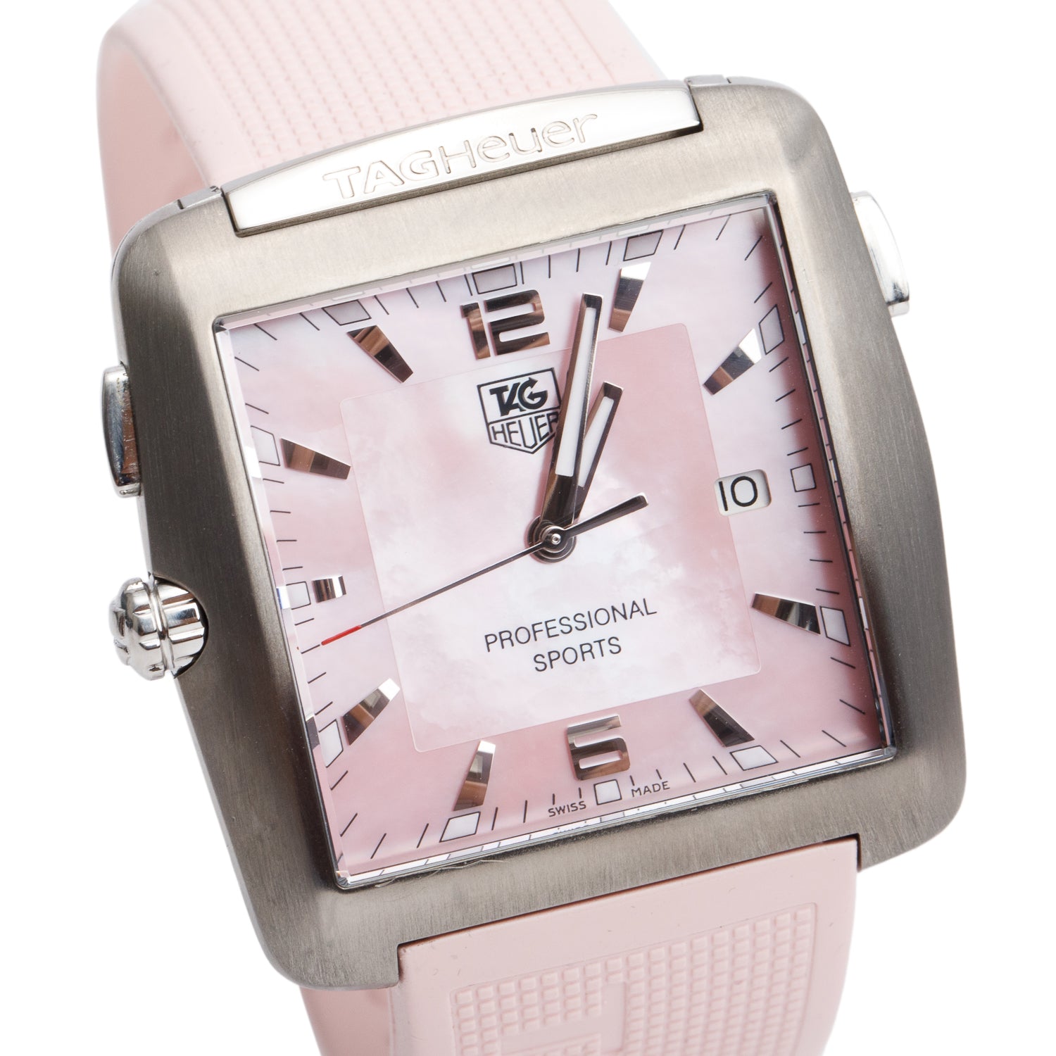 Tag Heuer Titanium Pink Mother of Pearl Dial Profesional Sport Watch w/ Box & Papers