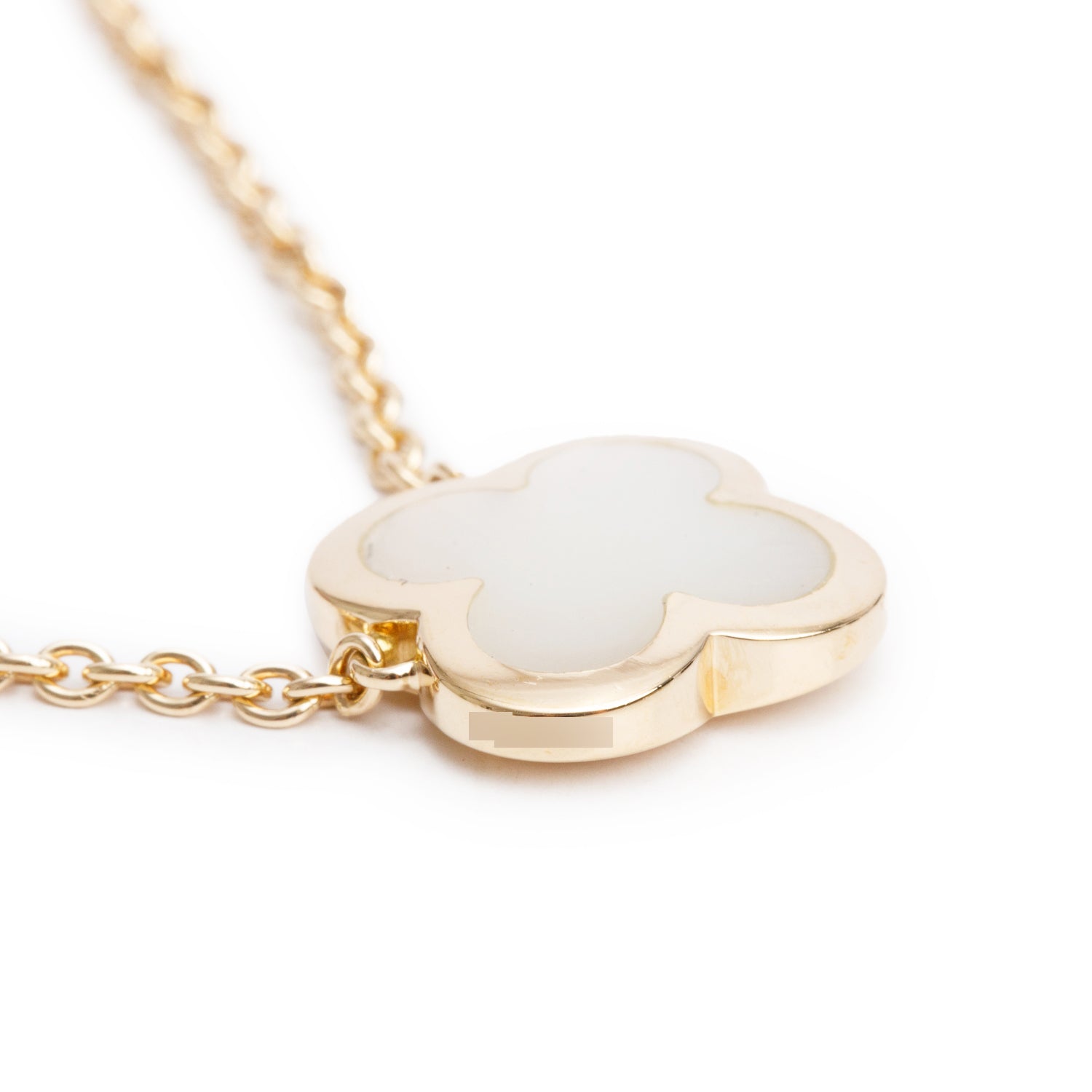 Van Cleef & Arpels 18k Yellow Gold Pure Alhambra Mother of Pearl Pendant Necklace w/ Box & Certificate