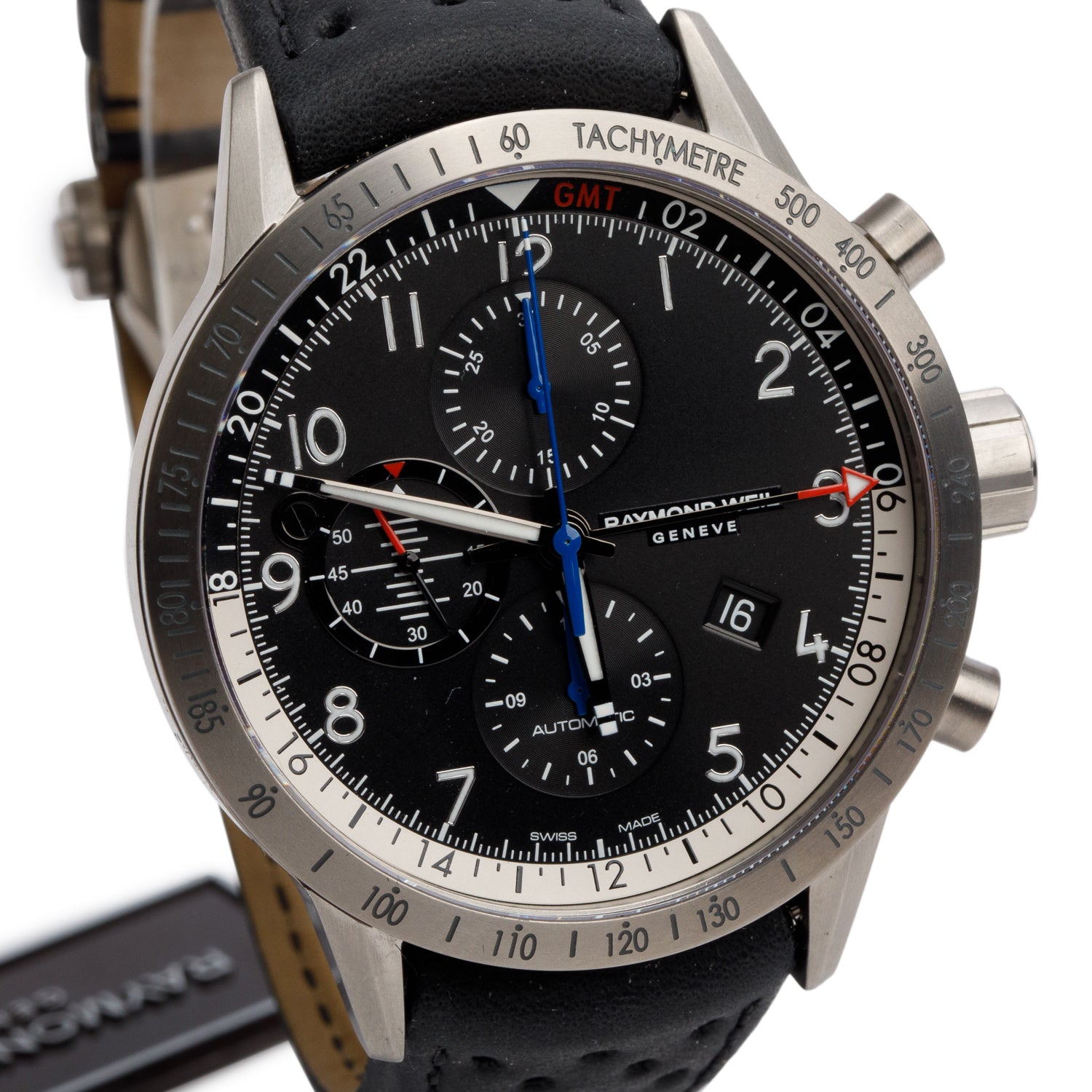Raymond Weil Titanium Freelancer Piper 45 MM GMT Chronograph Automatic Watch w/ Box & Papers