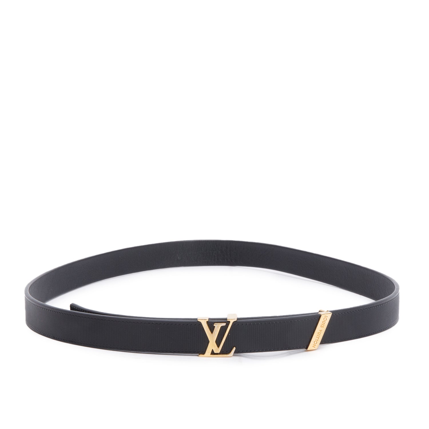 Louis Vuitton 2020 Black Embossed Calfskin Leather Initiales 20 MM Belt, Size 80 32