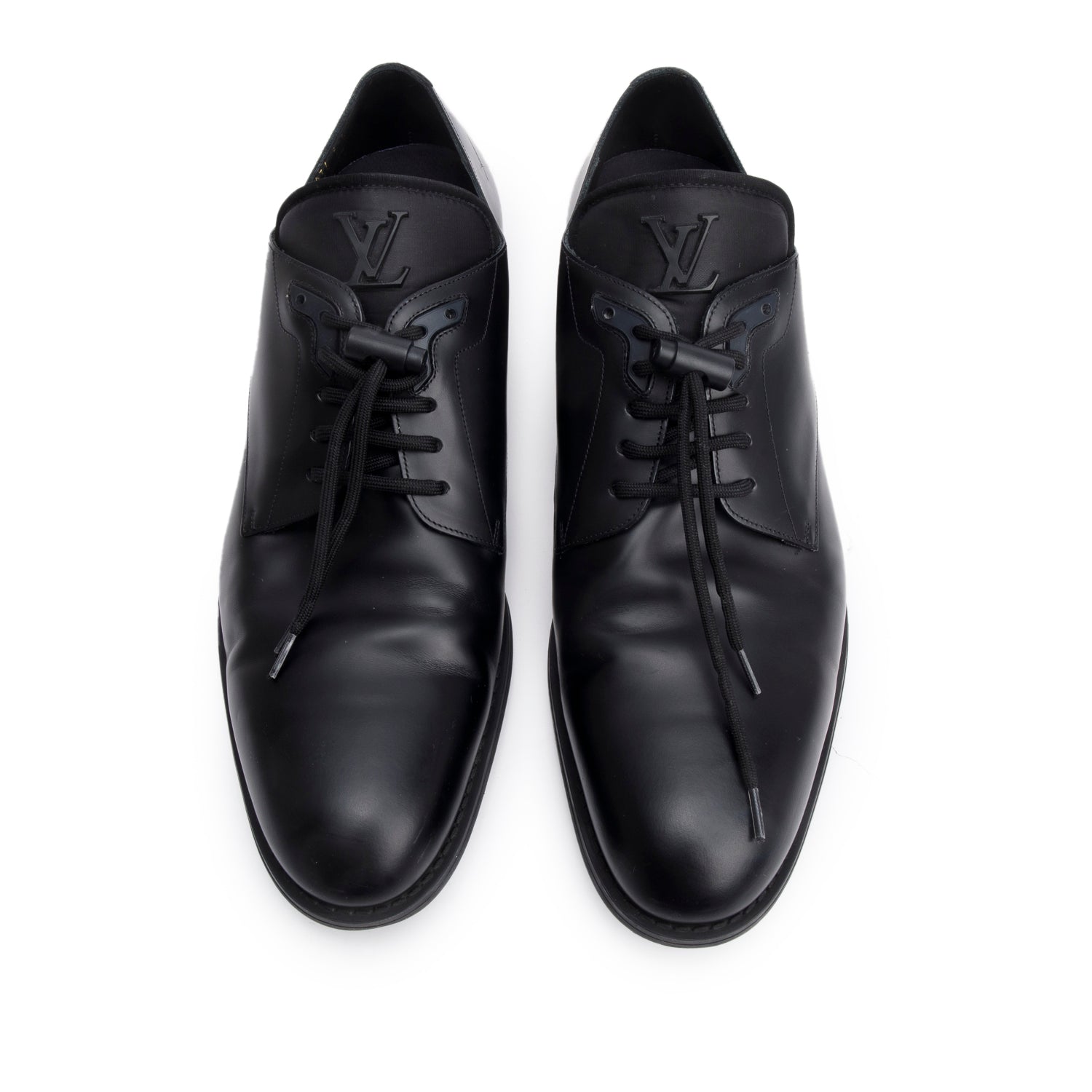 Louis Vuitton 2024 Black Leather LV Flex Derby Shoes, Men's Size 10.5